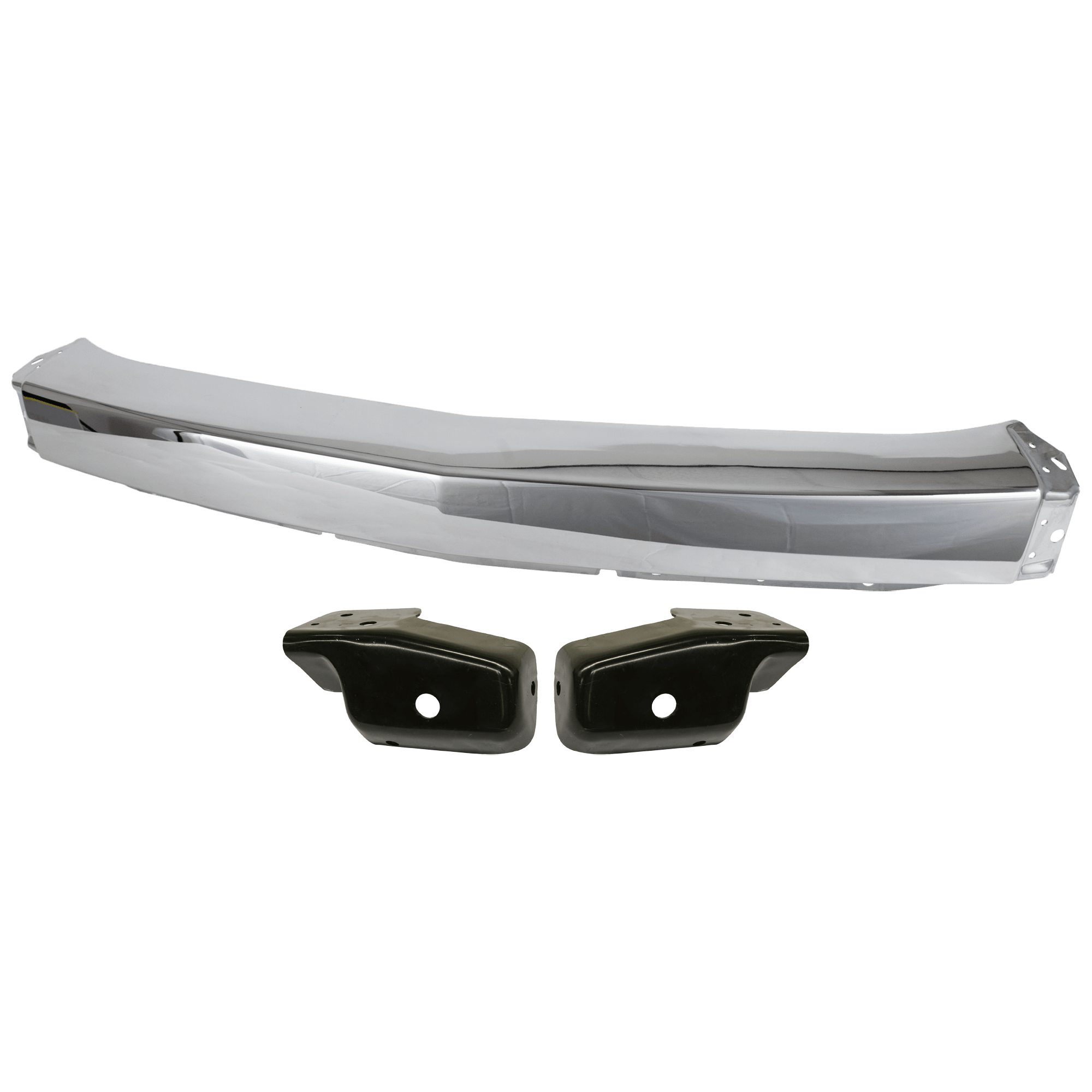 AM SILVERADO 1500-07-08 FRONT BUMPER 3 pc kit Impact Bar Chrome with Bumper Bracket SKU KIT 071824 C729 Partslink GM1002830 GM1067180 GM1066180 OEM 15836961-15838209-15838208
