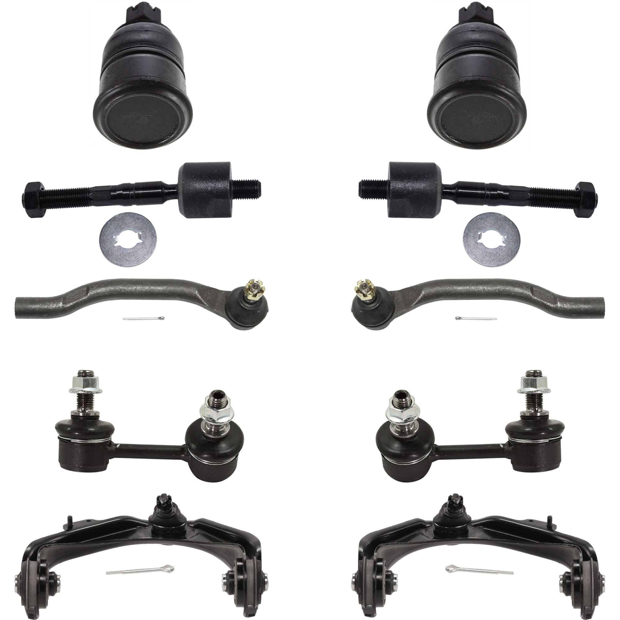 AM ACCORD 98-02 FRONT CONTROL ARM RH AND LH 10 pc kit w Ball Joint Sway Bar Link and Tie Rod End SKU KIT 071824 C72 OEM 51450S84A01-51450S1AE01-5146