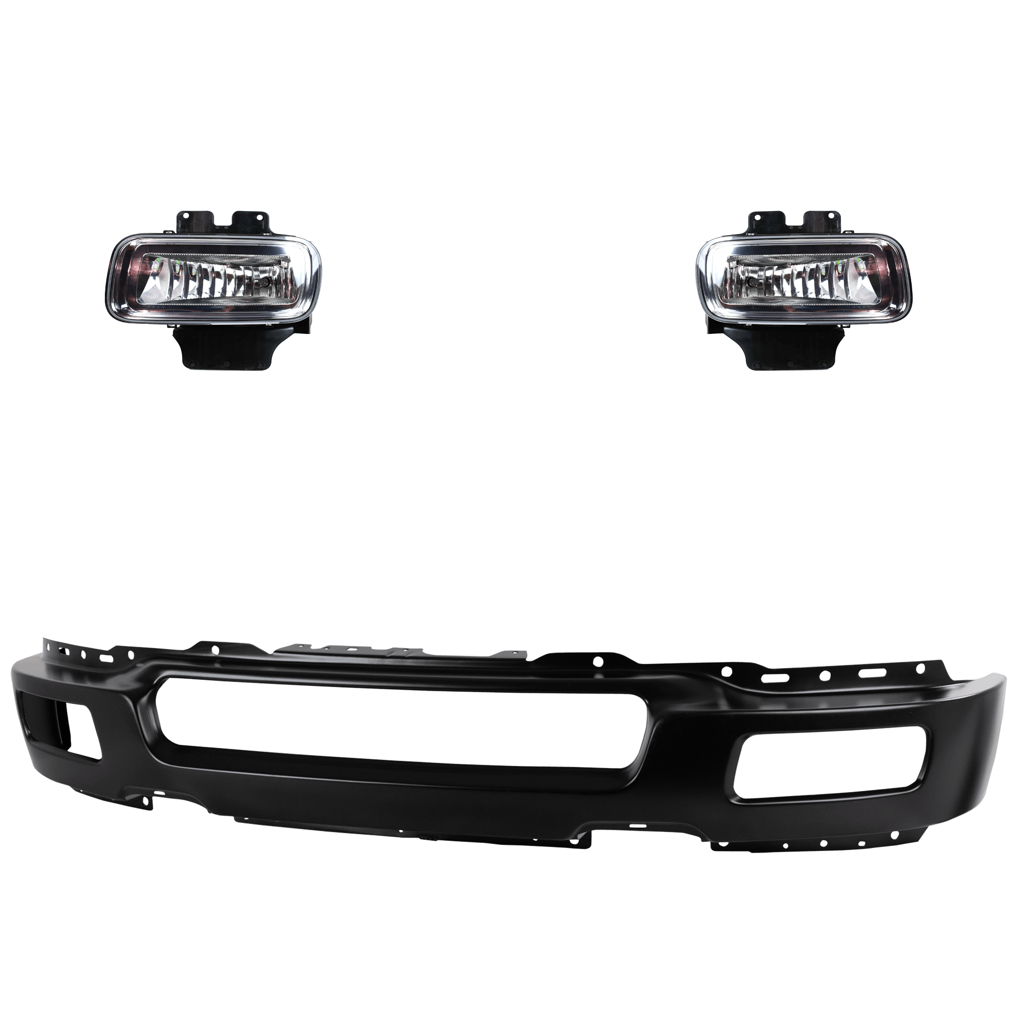 AM F 150-04-06 FRONT BUMPER 3 pc kit w Fog Light SKU KIT 071824 C732 Partslink FO1002391 FO2593209 FO2592209 OEM 4L3Z17757FA 5L3Z15200A 5L3Z152