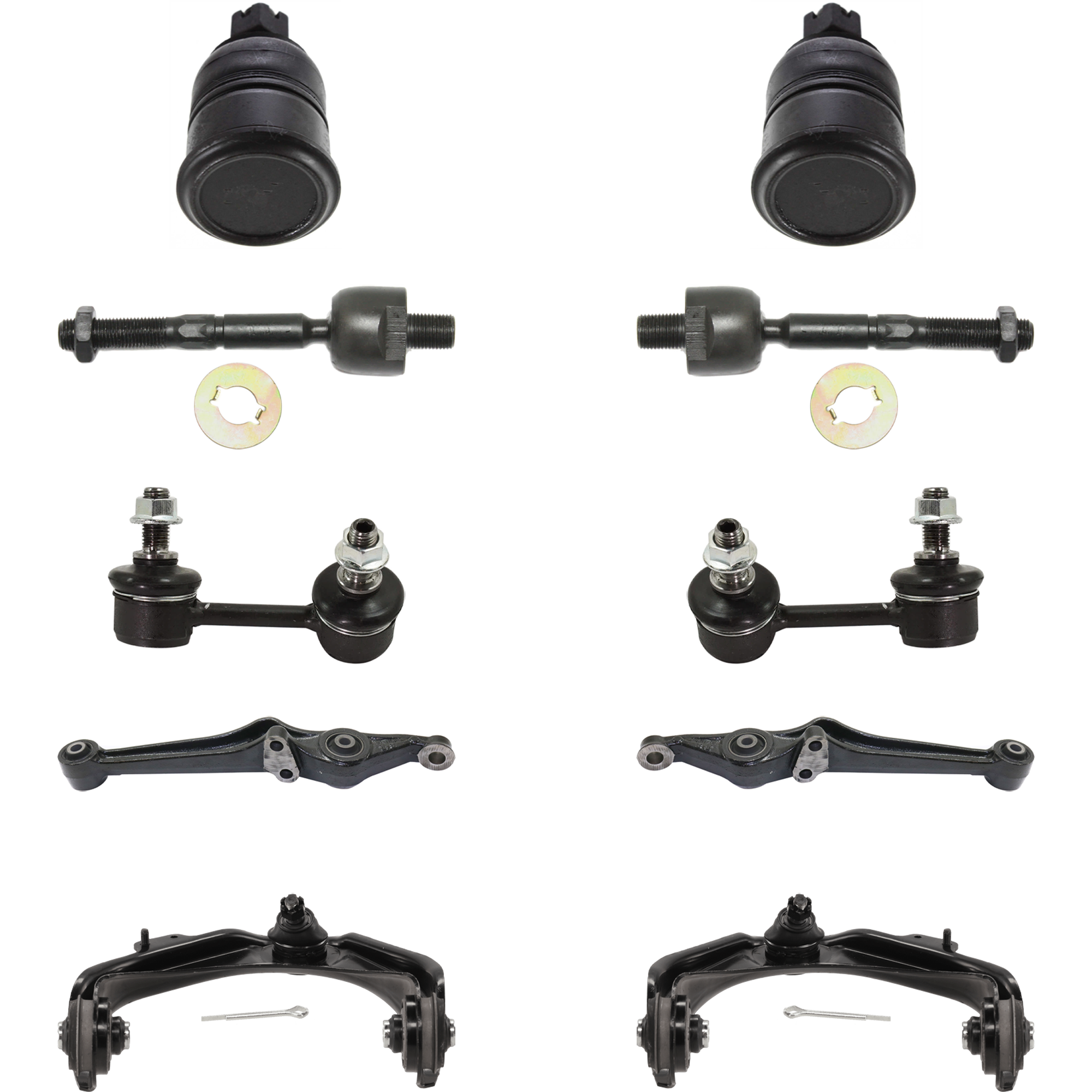 AM ACCORD 98-02 TL 99-03 FRONT CONTROL ARM RH AND LH 10 pc Kit with Ball Joint Sway Bar Link and Tie Rod End SKU KIT 071824 C73 Partslink AC4520100 OEM 51355S84A00-51365S84A00-51450S