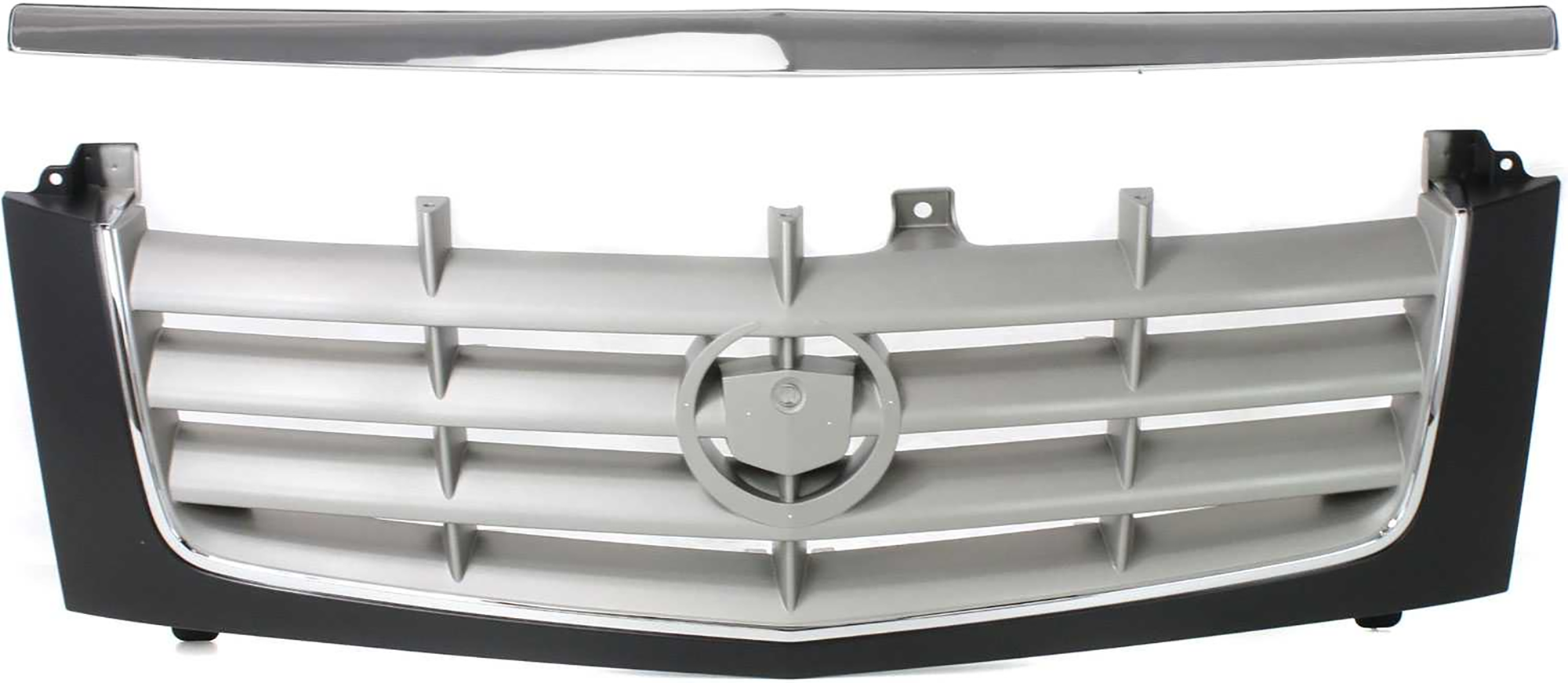 AM ESCALADE 02-06 GRILLE 2 pc Kit w Hood Molding SKU KIT 071824 C772 Partslink GM1200509 GM1235103 OEM 15162129-15136011