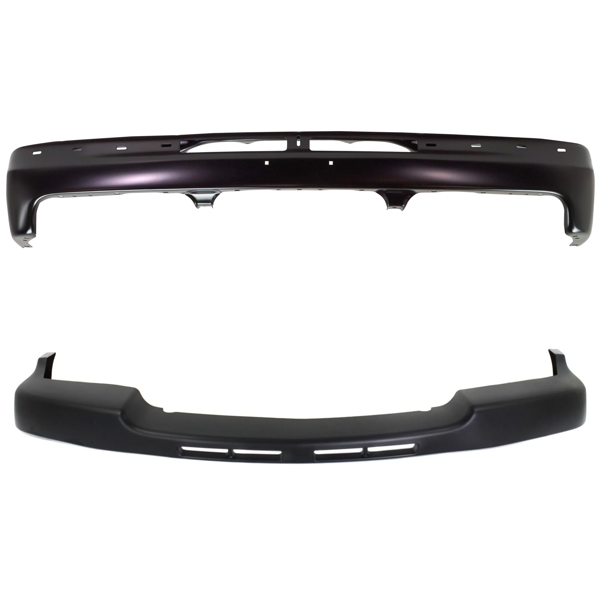AM SILVERADO 2500 HD 3500-01-02 FRONT BUMPER 2 pc kit Primed w o Mounting Brackets with Bumper Trim SKU KIT 071824 C784 Partslink GM1002375 GM1051106 OEM 12335826 PFM 15746399