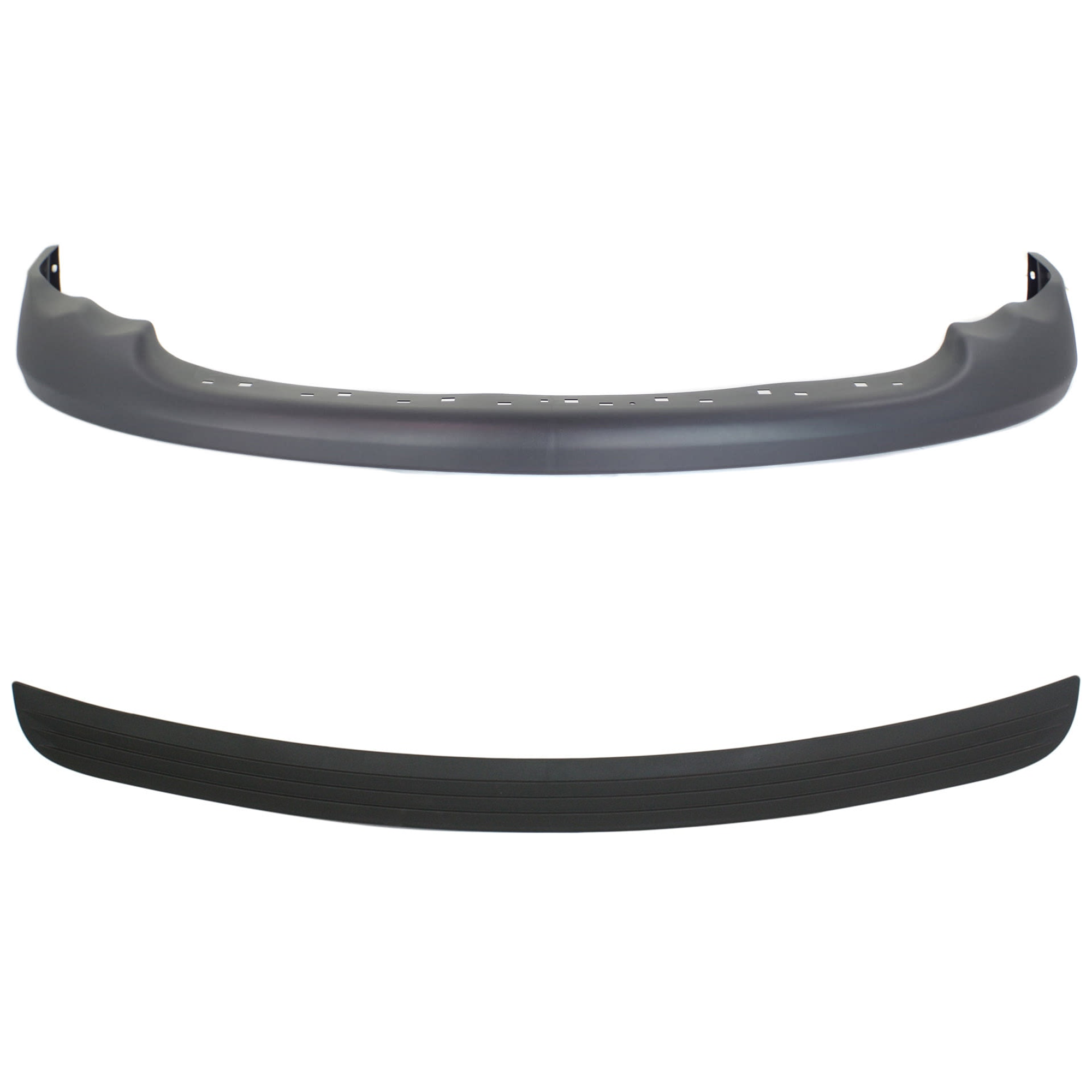 AM DODGE RAM FULL SIZE PICKUP 02-05 FRONT Valance Upper 2 pc kit Textured with Bumper Trim SKU KIT 071824 C785 Partslink CH1000411 CH1019102 OEM 55077355AC 55077355AB 55077342