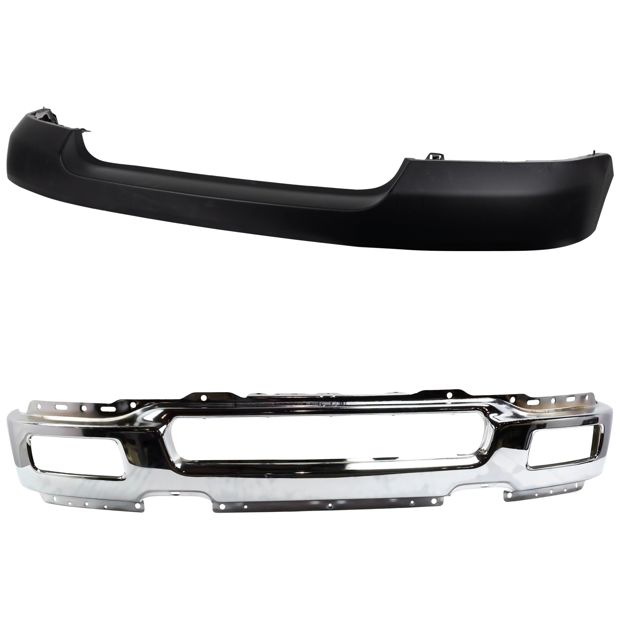 AM F 150-04-06 MARK LT 06-06 FRONT BUMPER 2 pc kit Face Bar Chrome with Bumper Cover SKU KIT 071824 C799 Partslink FO1002390 FO1000561 OEM 4L3Z17757BA 4L3Z17D957DA