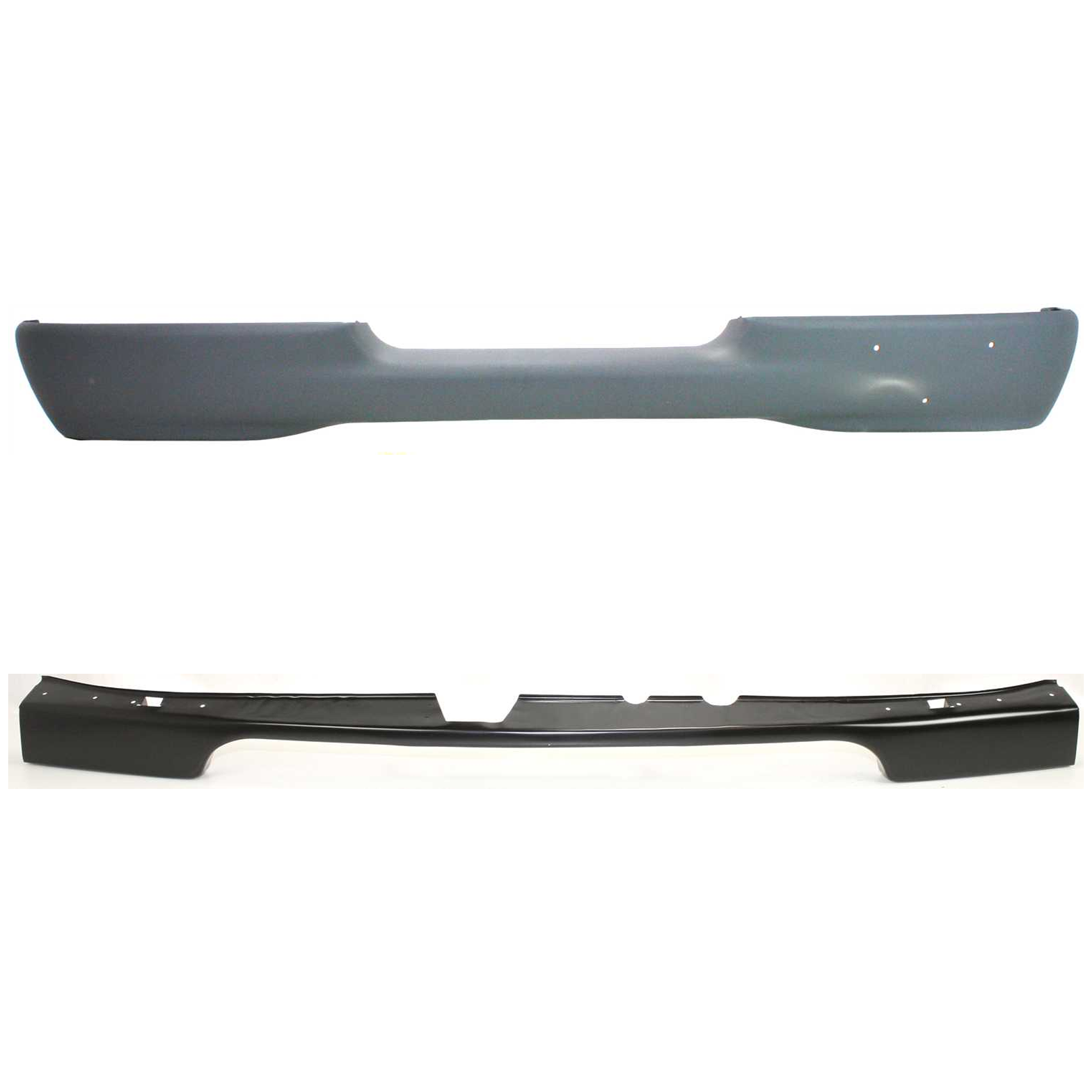 AM ECONOLINE VAN 97-02 FRONT LOWER VALANCE 2 pc kit w Bumper Filler SKU KIT 071824 C810 Partslink FO1095188 FO1092175 OEM F7UZ17626AAA 1C2Z17779AA
