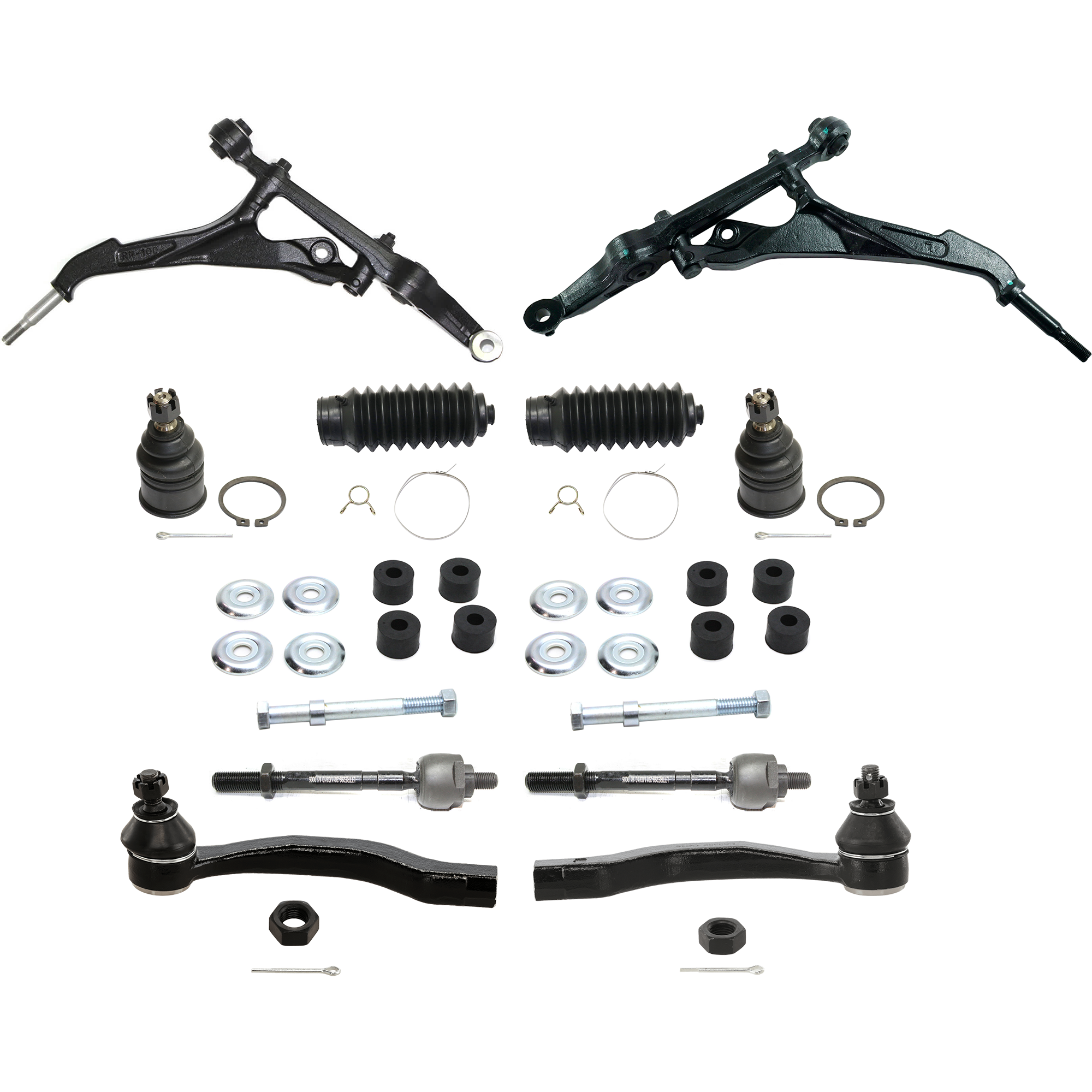 AM CIVIC DEL SOL 93-97 CIVIC 92-95 FRONT CONTROL ARM RH AND LH Lower 12 pc kit with Ball Joint Steering Rack Boot Sway Bar Link and Tie Rod End SKU KIT 071824 C84 OEM 51350SR3020-51350SR3010-51350S