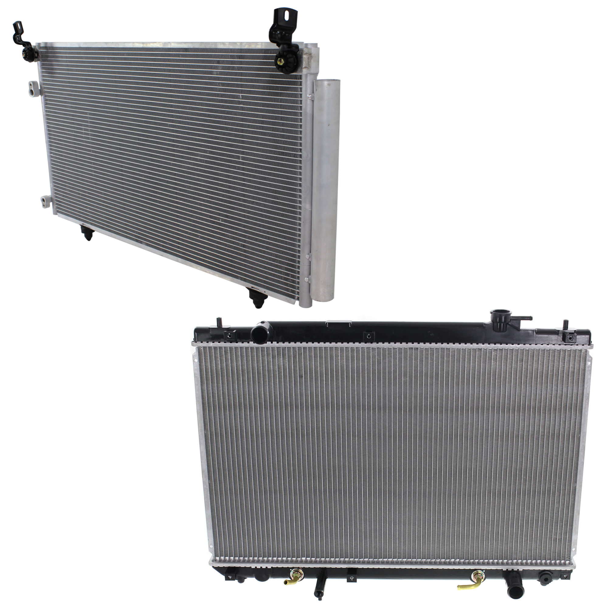 AM HIGHLANDER 01-07 RADIATOR w A C Condenser 2 pc kit SKU KIT 071824 C861 Partslink TO3010136 TO3030116 OEM 16410YZZAK 8846048020