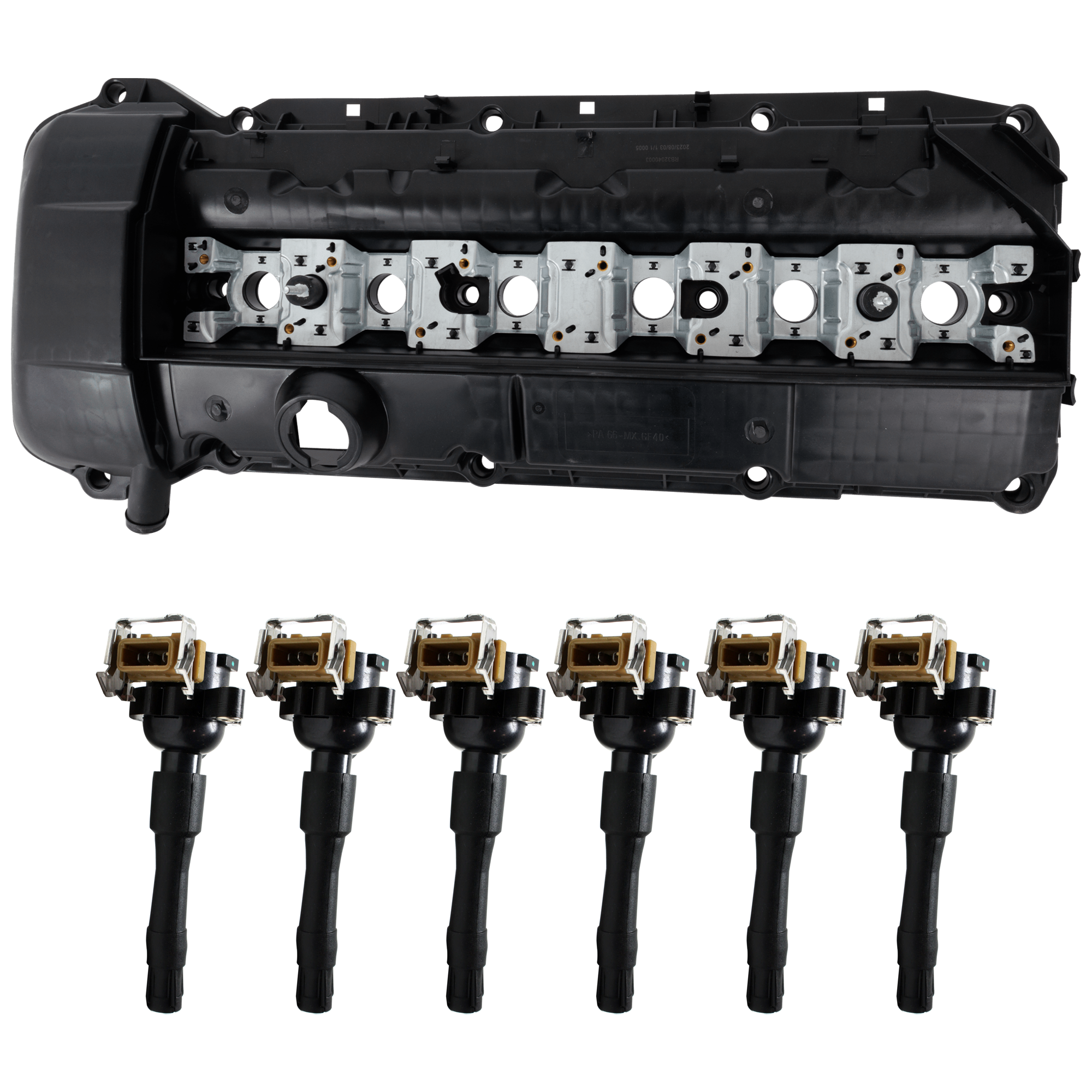 AM 3 SERIES 99-03-5 SERIES 01-03 VALVE COVER 7 pc kit w Ignition Coil SKU KIT 071824 C875 OEM 11121432928-12137599219
