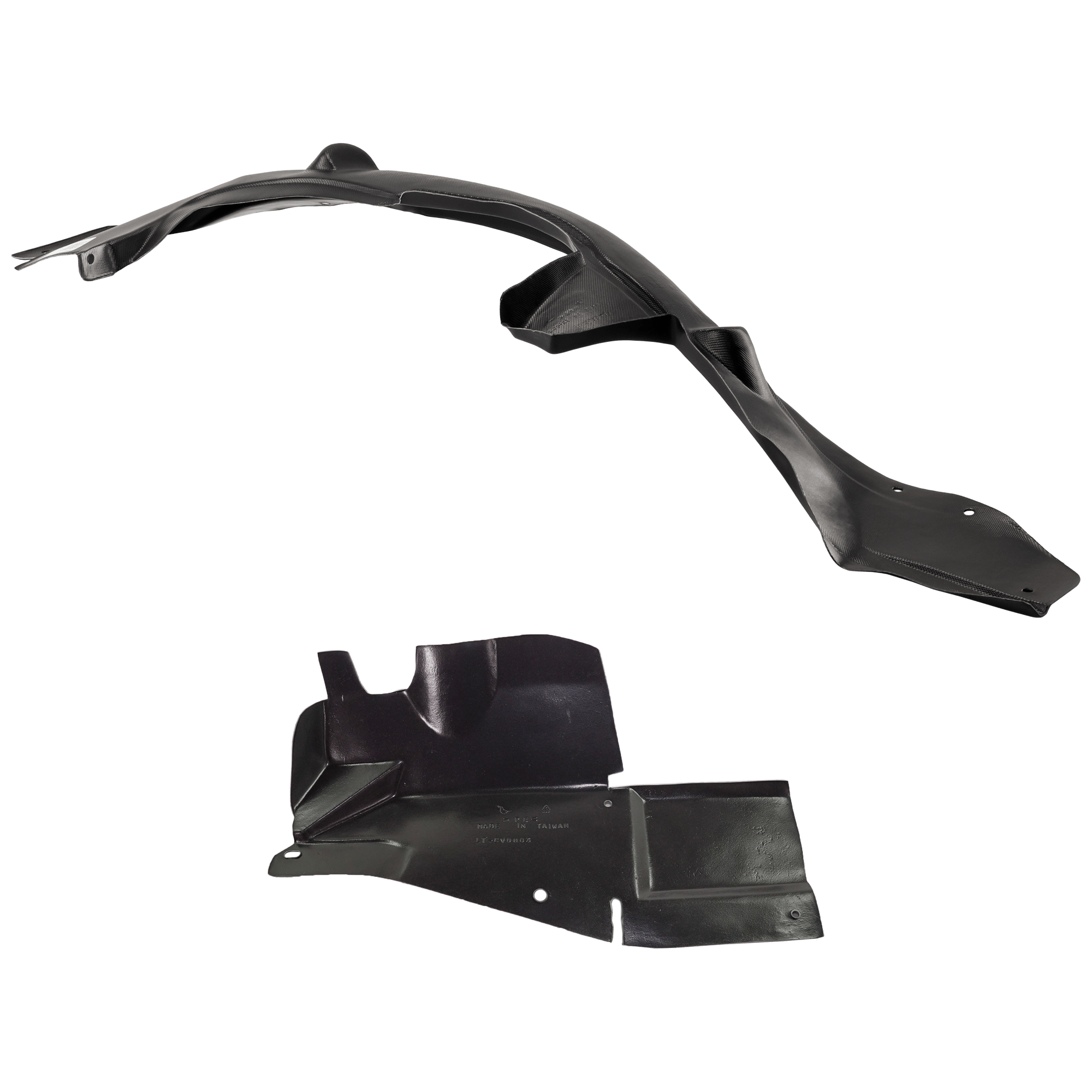 AM IMPALA 06-13 IMPALA LIMITED 14-16 FRONT FENDER LINER RH 2 pc kit w Engine Splash Shield SKU KIT 071824 C893 Partslink GM1251122 GM1250134 OEM 10333702-10349809