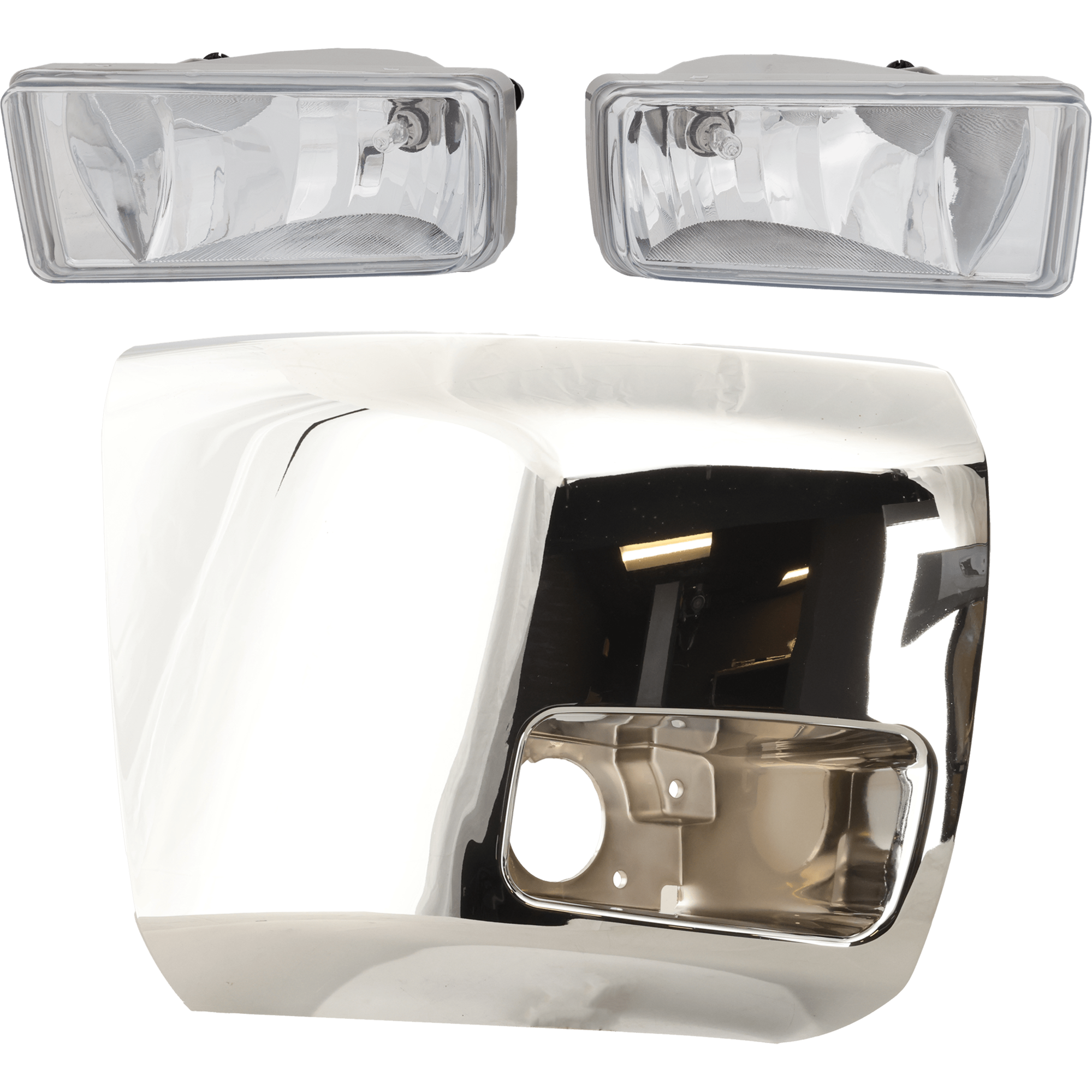 AM SILVERADO 1500-07-13 FRONT BUMPER END RH 3 pc kit w Fog Light SKU KIT 071824 C894 Partslink GM1005156 GM2593160 GM2592160 OEM 20985758-22872763-22872762