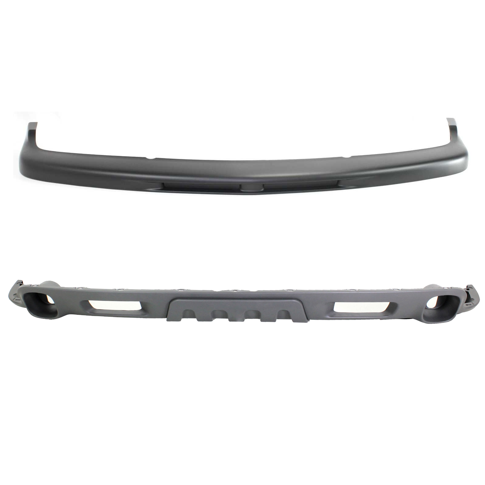 AM TAHOE 03-06 SUBURBAN 1500-04-06 FRONT VALANCE 2 pc kit Air Deflector Textured Gray with Bumper Trim SKU KIT 071824 C895 Partslink GM1092209 GM1051107 OEM 15766483-88937339