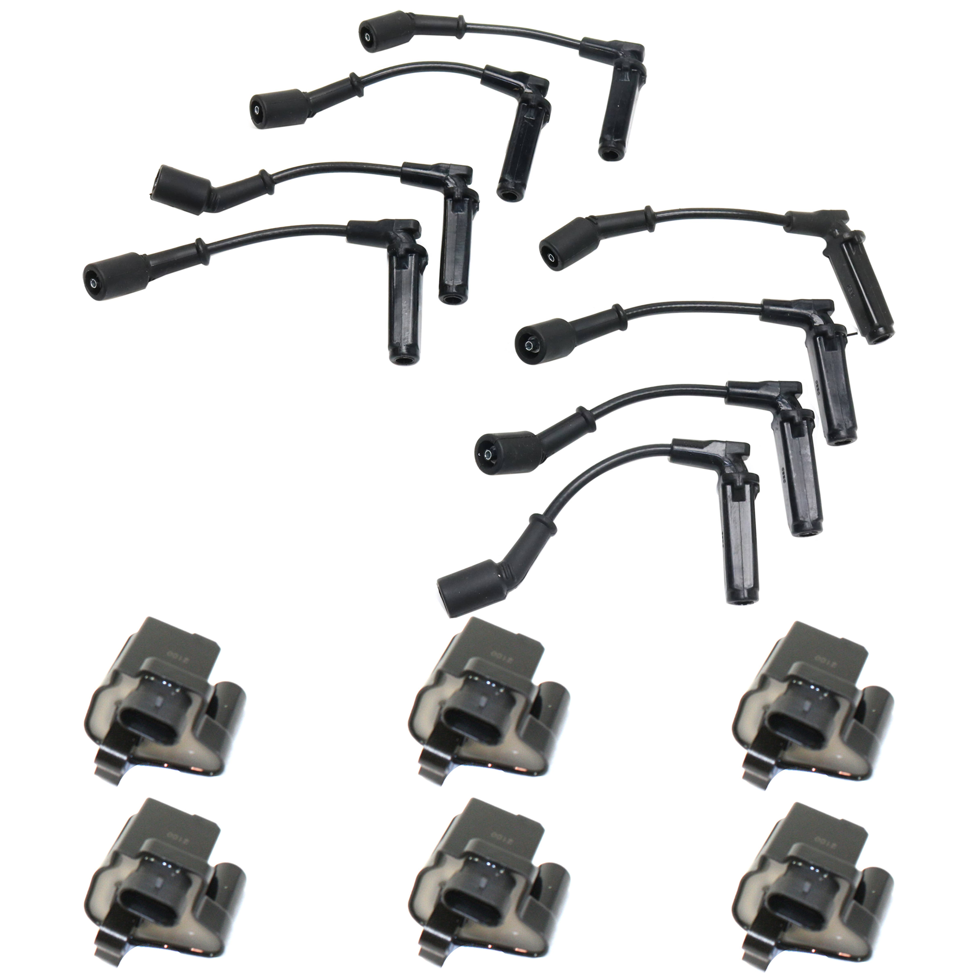 AM ENVOY XL TRAILBLAZER EXT 03-04 IGNITION WIRE 7 pc Kit w Ignition Coil SKU KIT 071824 C909 OEM 5111-26347-49081-50253-250253