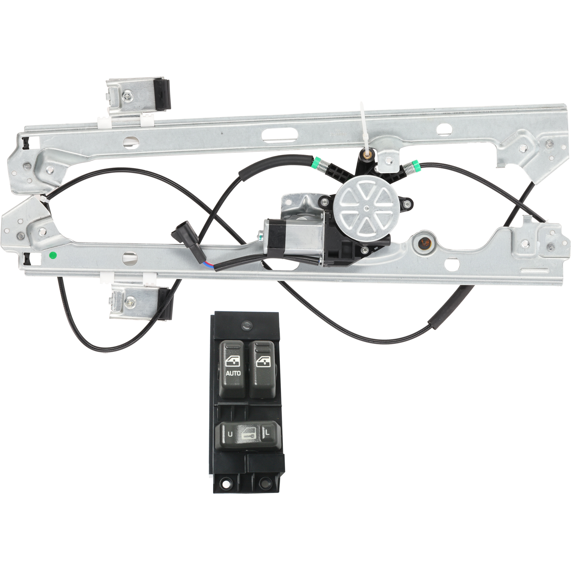 AM SILVERADO SIERRA 99-07 FRONT WINDOW REGULATOR LH 2 pc kit w Window Switch SKU KIT 071824 C913 OEM 19120846-15047637-19259957-1S8