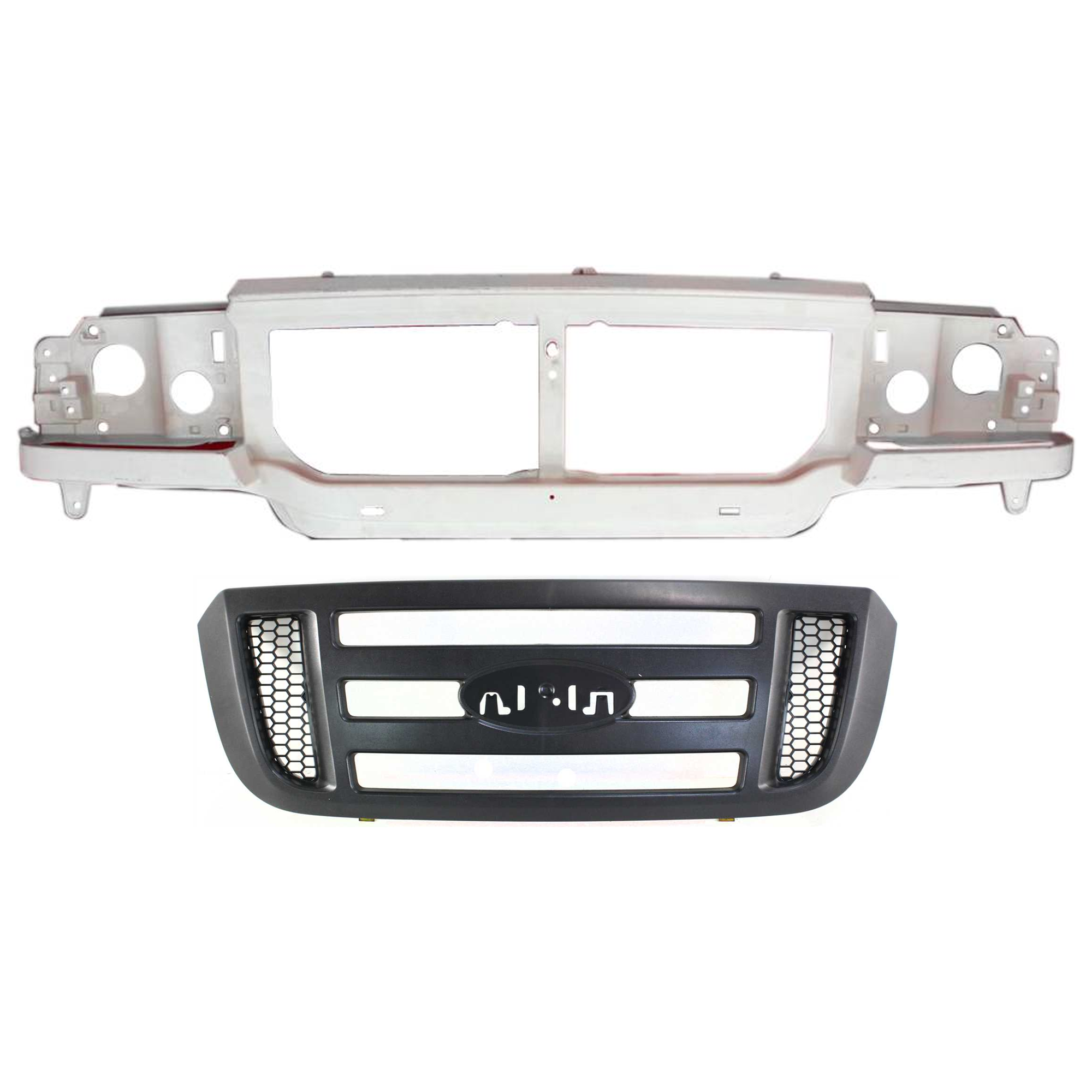 AM RANGER 06-11 HEADER PANEL 2 pc Kit with Grille Assembly SKU KIT 071824 C921 OEM 6L5Z8A284AA 6L5Z8200BAC