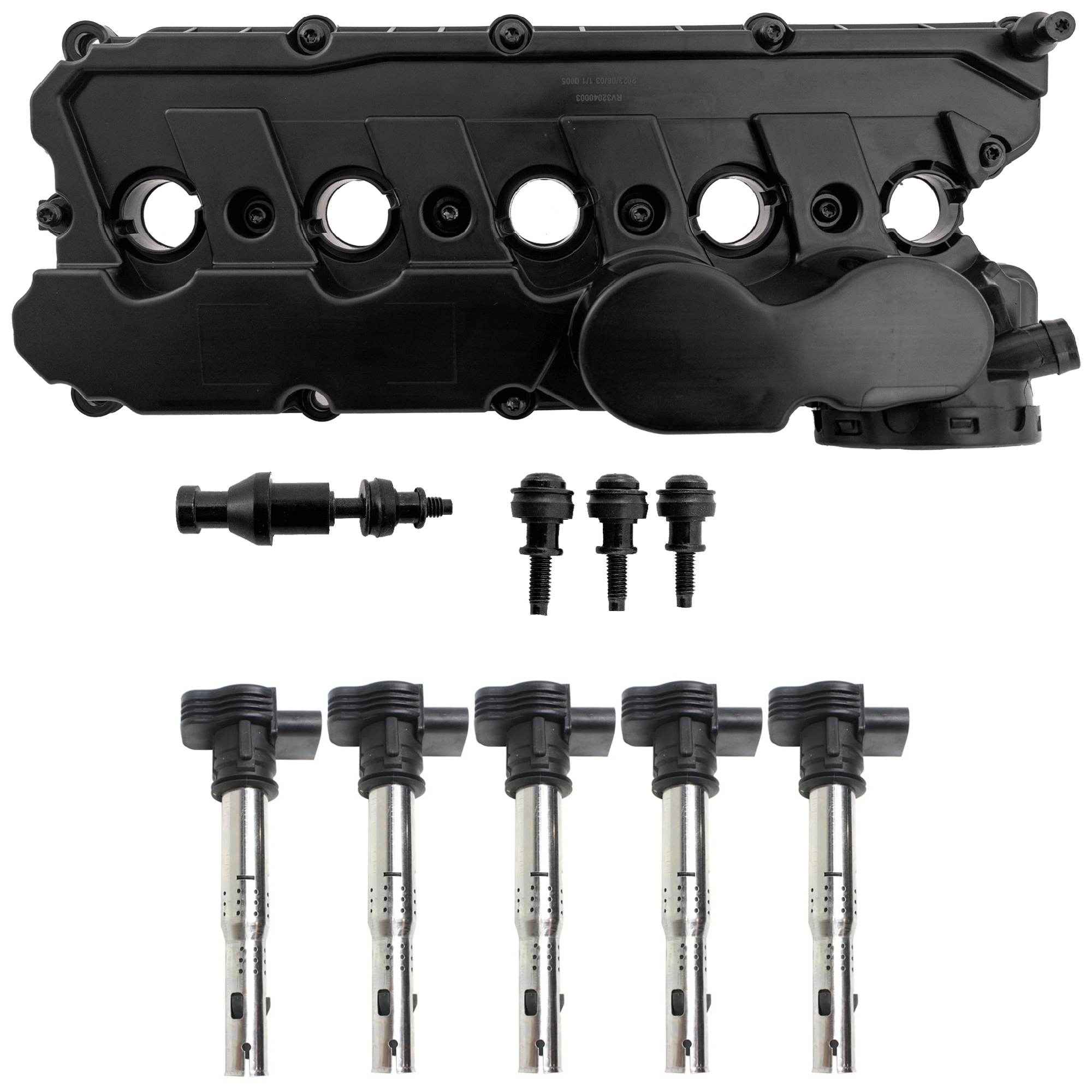 AM BEETLE 06-19 GOLF 10-14 VALVE COVER 6 pc kit w Ignition Coil SKU KIT 071824 C954