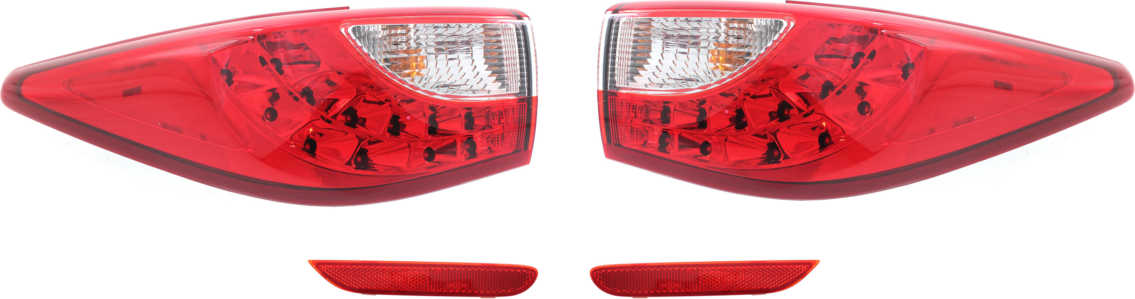AM JX35-13-13 QX60-14-15 TAIL LAMP RH AND LH Assembly Halogen 4 pc Kit with Bumper Reflector SKU KIT 071917-22 Partslink IN2801123 IN2800123 NI1184101 NI1185101 OEM 265503JA0A 265553JA0A 26565JJ9