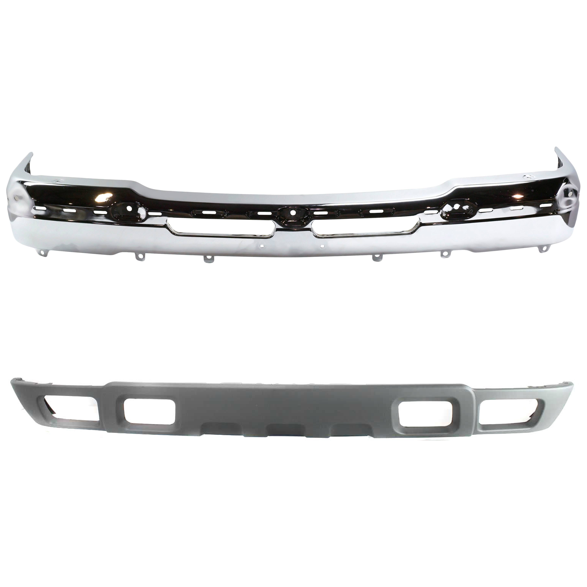 AM AVALANCHE 1500 AVALANCHE 2500-02-06 FRONT BUMPER 2 pc kit Face Bar Chrome with Valance SKU KIT 071924-05 Partslink GM1002822 GM1002842 GM1092173 OEM 19150310 PFM 10367213