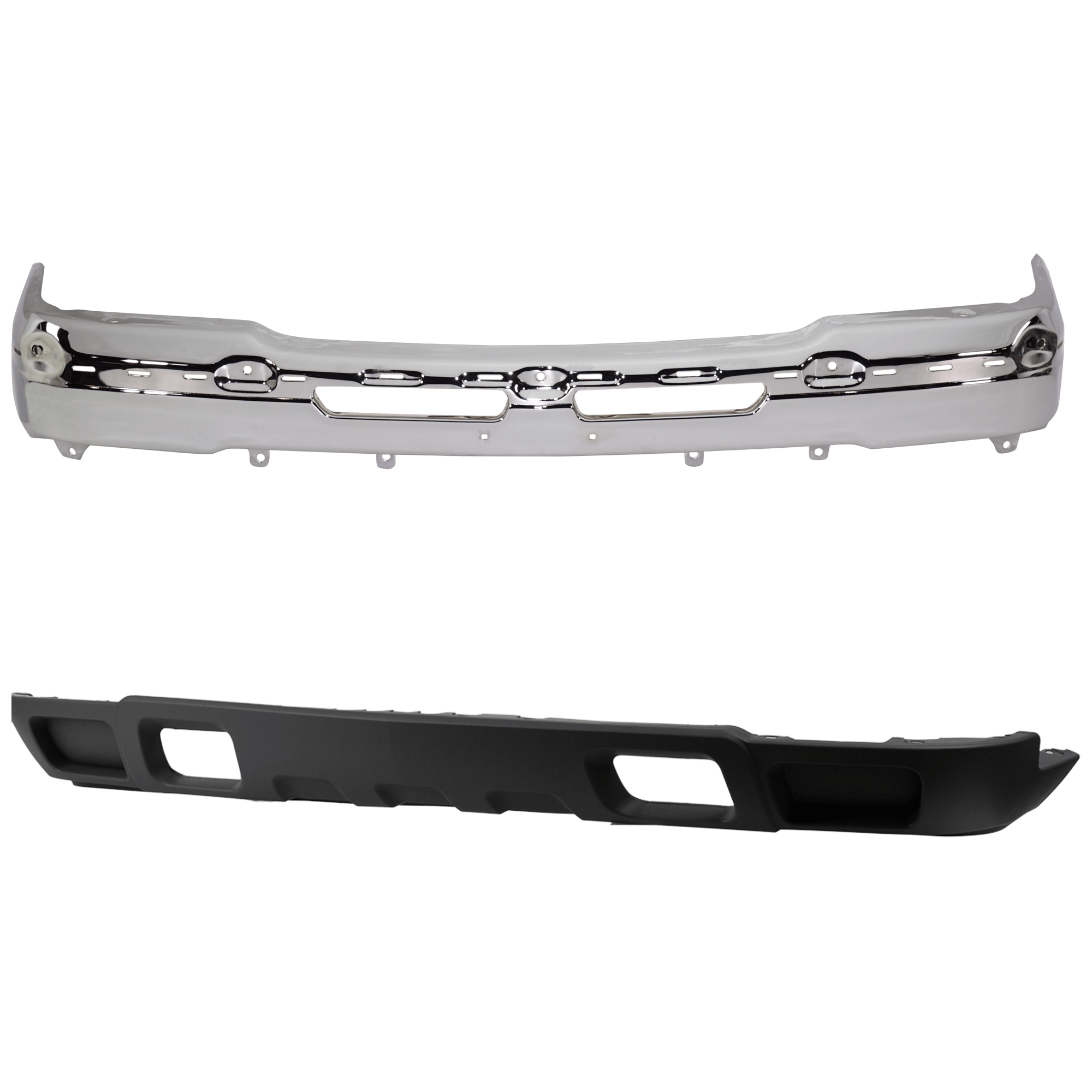 AM SILVERADO 03-07 FRONT BUMPER 2 pc kit Face Bar Chrome with Valance SKU KIT 071924-07 Partslink GM1002416 GM1092205 GM1092174 OEM 19150310-10398000