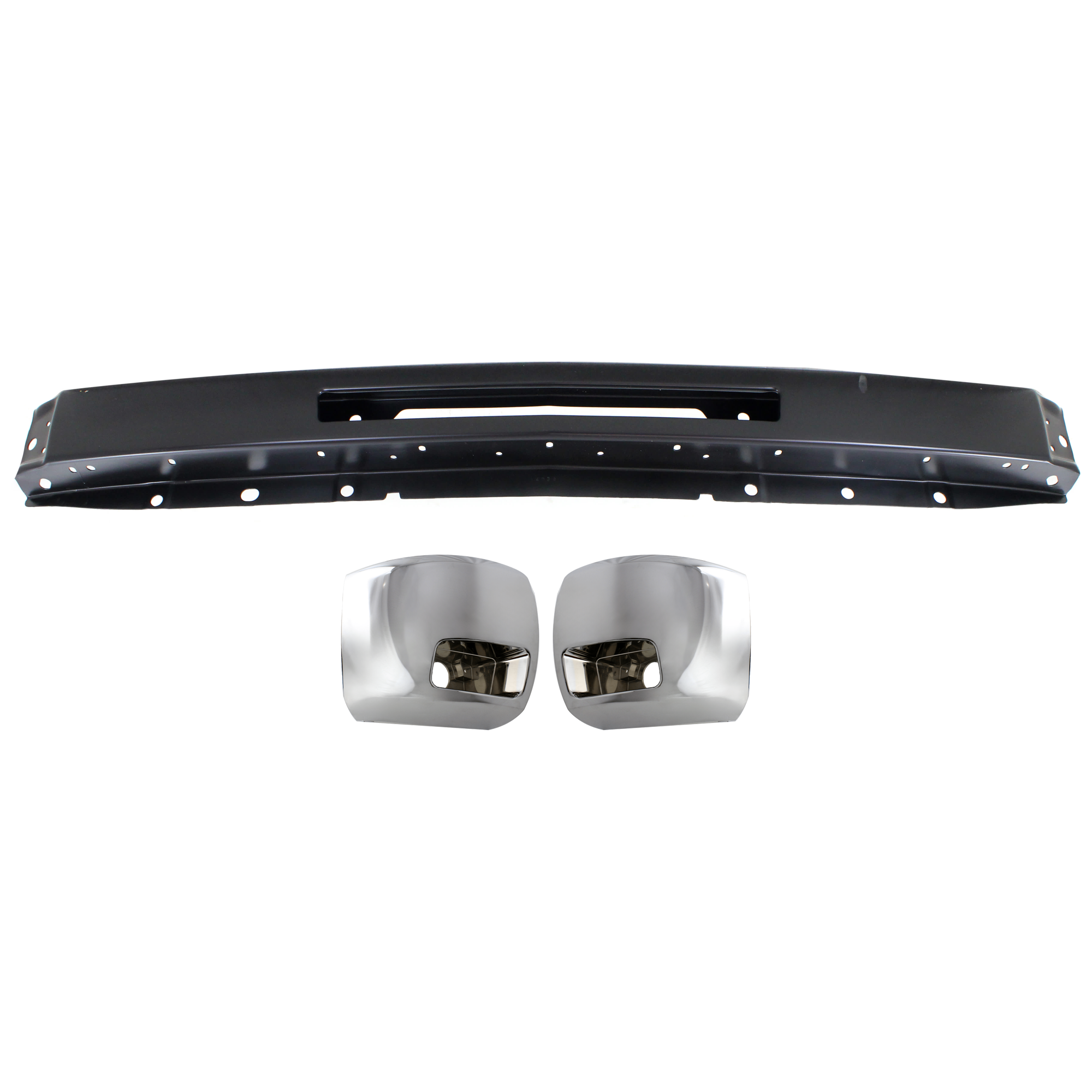 AM SILVERADO 2500 HD SILVERADO 3500 HD 07-10 FRONT BUMPER 3 pc kit Primed with Bumper End SKU KIT 071924-09 Partslink GM1002836 GM1016108 GM1017108 OEM 15941837-15941850-15839251-158