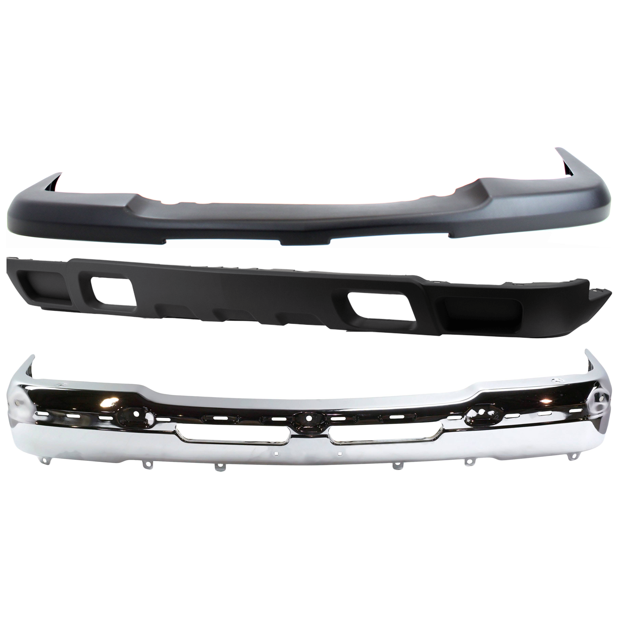 AM SILVERADO 03-07 FRONT BUMPER 3 pc kit Face Bar Chrome with Bumper Cover and Valance SKU KIT 071924-11 Partslink GM1002822 GM1002842 GM1051110 GM1092205 GM1092174 OEM 19150310 PFM 15139805-10398000