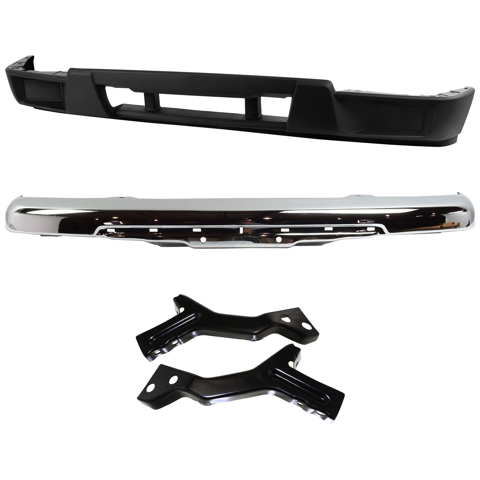 AM COLORADO CANYON 04-09 FRONT BUMPER 3 pc kit Impact Bar Chrome with Bumper Bracket and Bumper Cover SKU KIT 071924-14 Partslink GM1002824 GM1061103 GM1000723 OEM 12335804 GM1061103-12335806