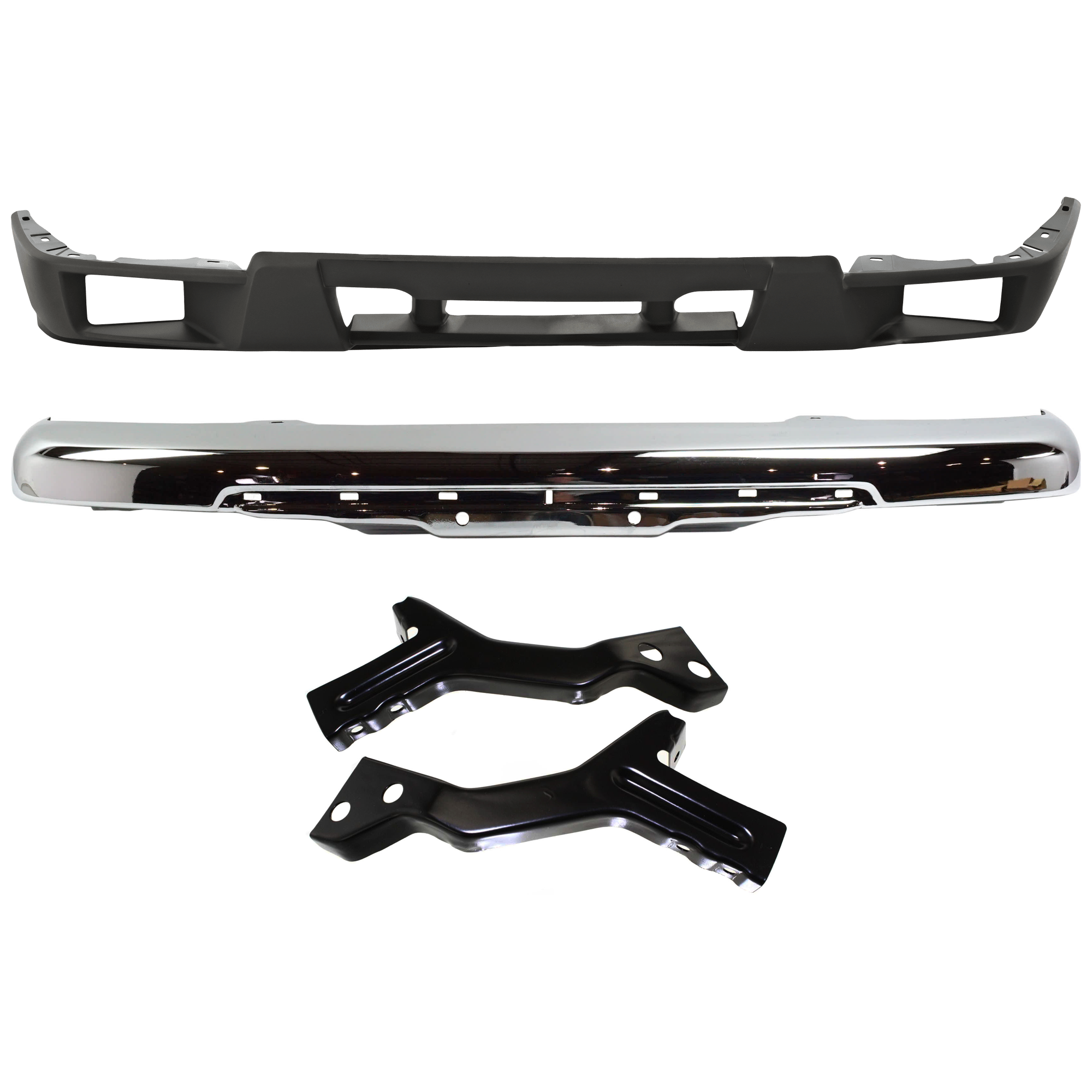 AM COLORADO CANYON 04-09 FRONT BUMPER 3 pc kit Impact Bar Chrome with Bumper Bracket and Bumper Cover SKU KIT 071924-17 Partslink GM1002824 GM1061103 GM1000722 OEM 12335804 GM1061103-12335805