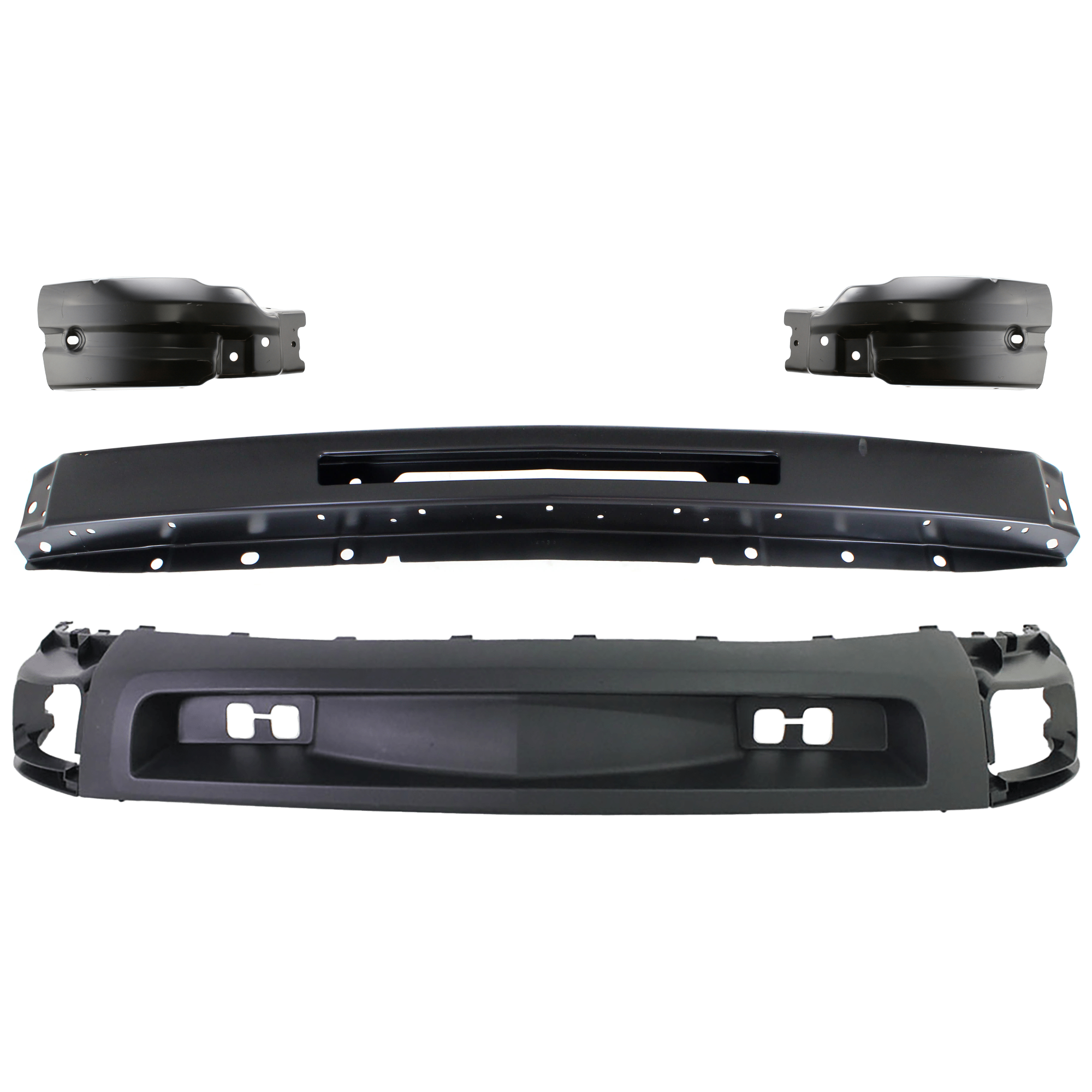 AM SILVERADO 2500 HD SILVERADO 3500 HD 07-10 FRONT BUMPER 4 pc kit Primed with Bumper End and Valance SKU KIT 071924-19 Partslink GM1002836 GM1004148 GM1005148 GM1092202 OEM 15941837-15941850-22737638-227