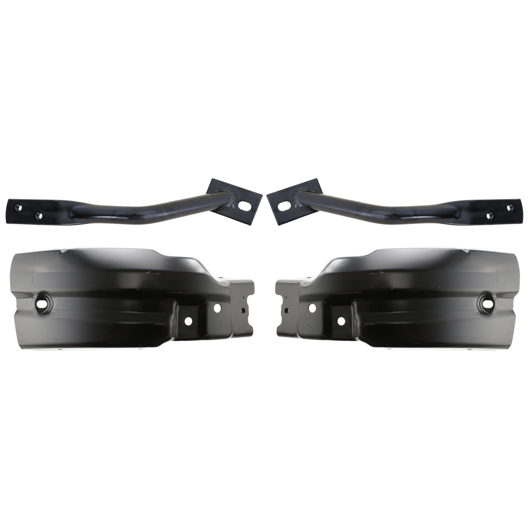 AM SILVERADO 2500 HD SILVERADO 3500 HD 07-10 FRONT BUMPER BRACKET RH AND LH 4 pc kit Impact Bar Steel with Bumper End SKU KIT 071924-25 Partslink GM1066184 GM1067184 GM1004148 GM1005148 OEM 25862429-25862430-22737638-227