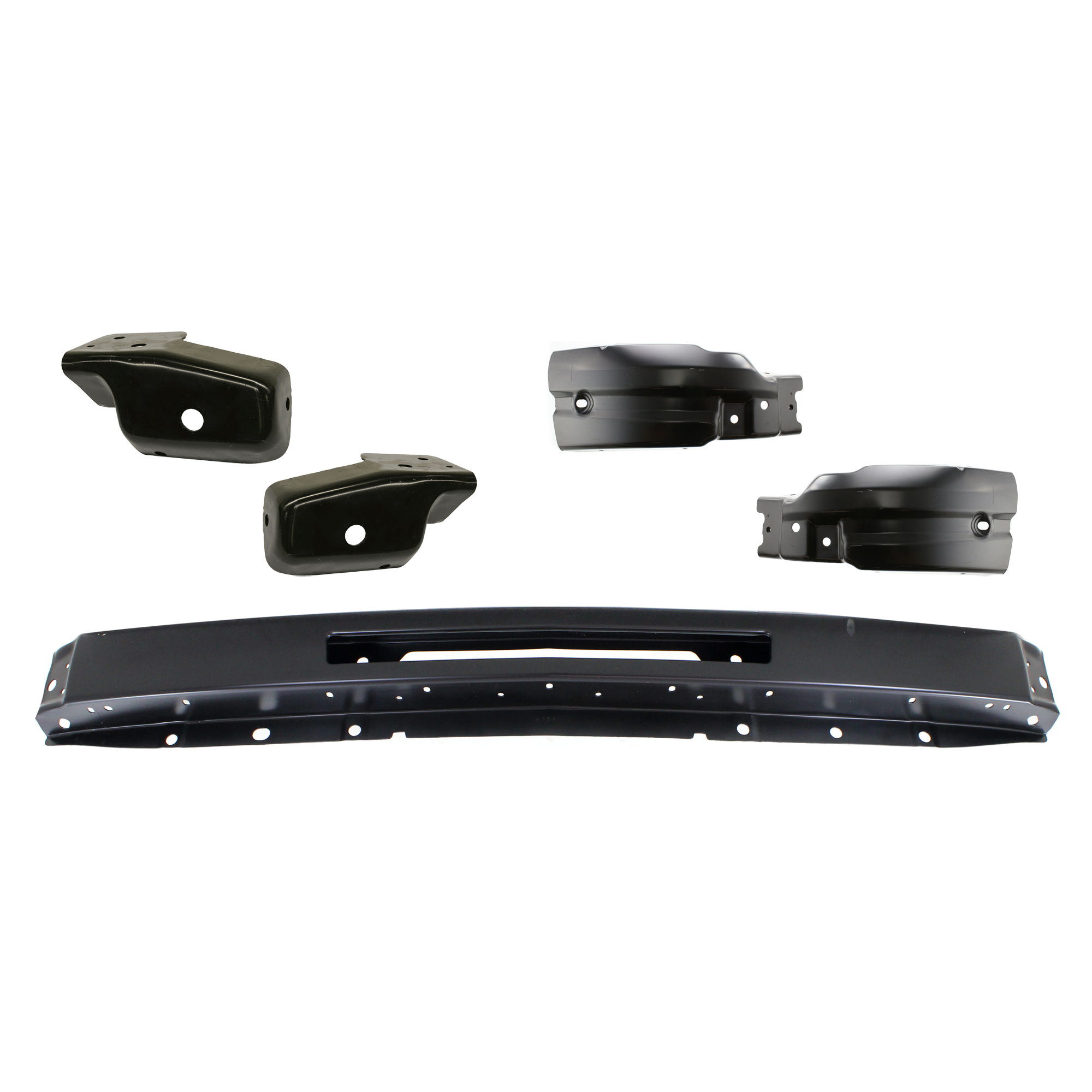 AM SILVERADO 07-13 FRONT BUMPER 5 pc kit Primed with Bumper Bracket and Bumper End SKU KIT 071924-26 Partslink GM1002836 GM1066180 GM1067180 GM1004148 GM1005148 OEM 15941837-15941850-15838208-158