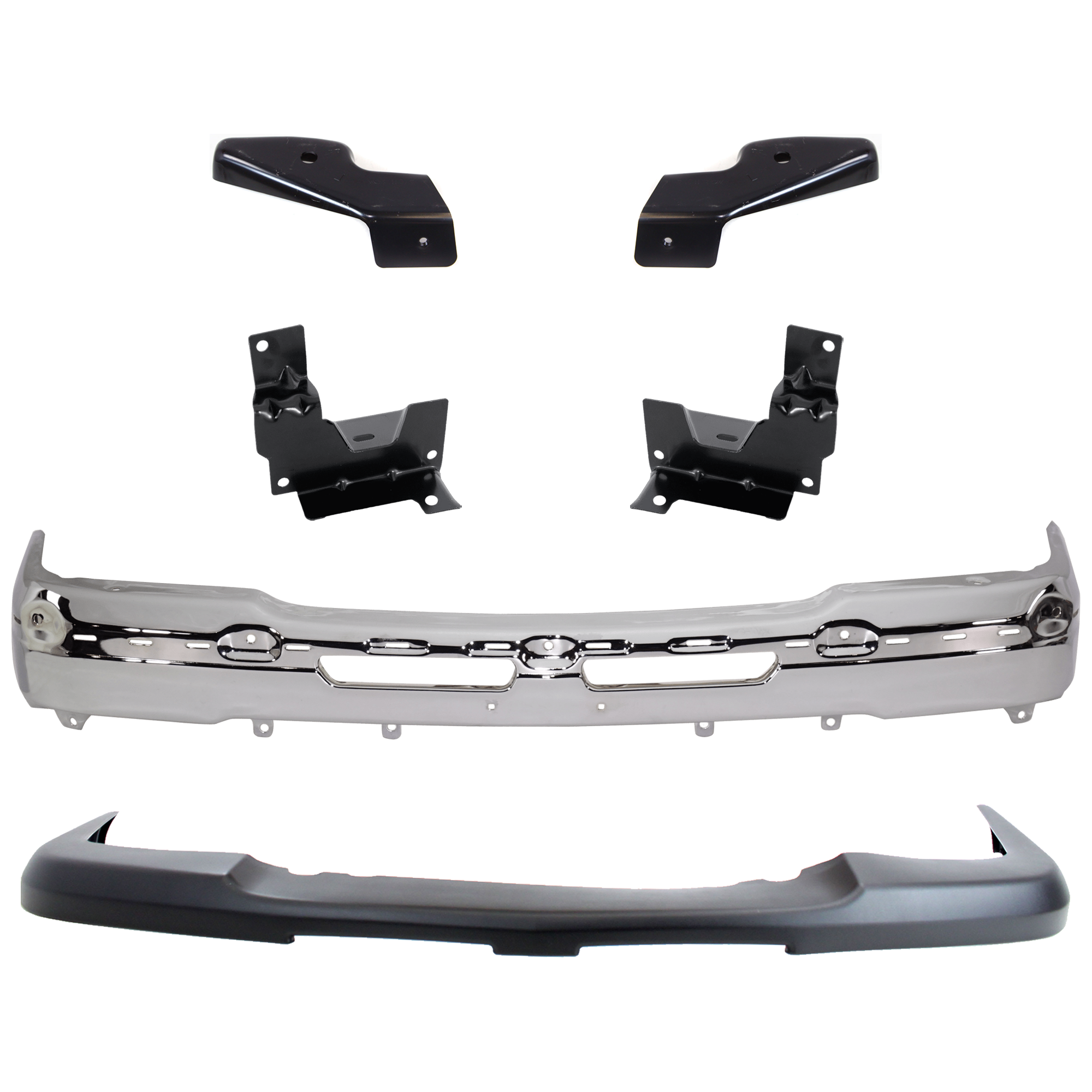 AM AVALANCHE 1500 AVALANCHE 2500-02-06 FRONT BUMPER 6 pc kit Face Bar Chrome with Bumper Bracket and Bumper Cover SKU KIT 071924-31 Partslink GM1002416 GM1066167 GM1067167 GM1066175 GM1067175 GM1051110 OEM 19150310-15059655-15059654-150