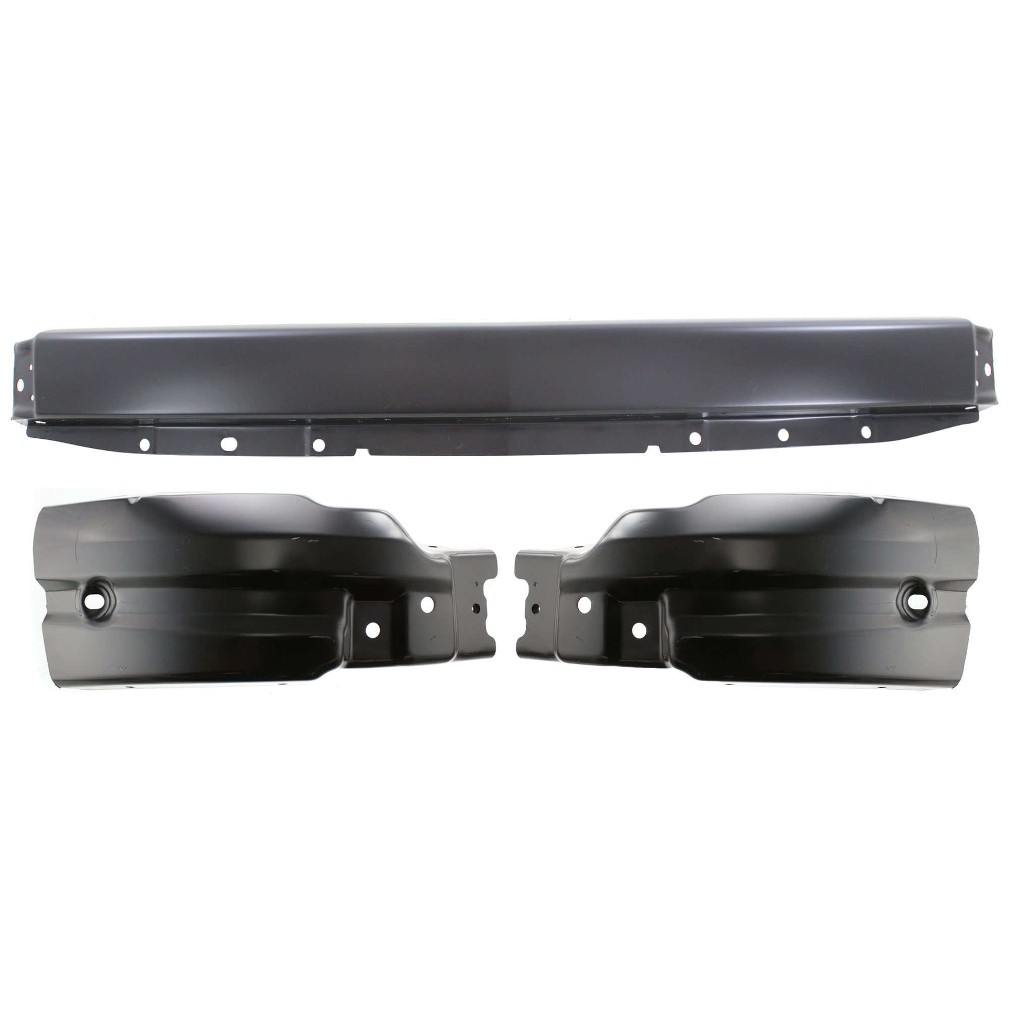 AM SILVERADO 1500-07-08 FRONT BUMPER 3 pc kit w Bumper End Primed Paint To Match w o Air Intake Holes Excludes 2007 Classic SKU KIT 071924-48 Partslink GM1002828 GM1005148 GM1004148 OEM 15836962-22737639-22737638