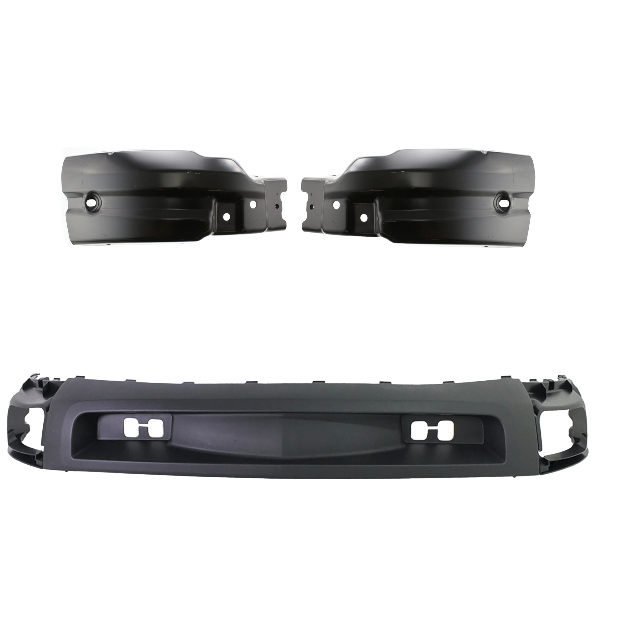 AM SILVERADO 2500 HD 3500 HD 07-10 FRONT LOWER VALANCE 3 pc kit w Bumper End Deflector Textured Black Excludes 2007 Classic SKU KIT 071924-50 Partslink GM1092202 GM1005148 GM1004148 OEM 15915505-22737639-22737638