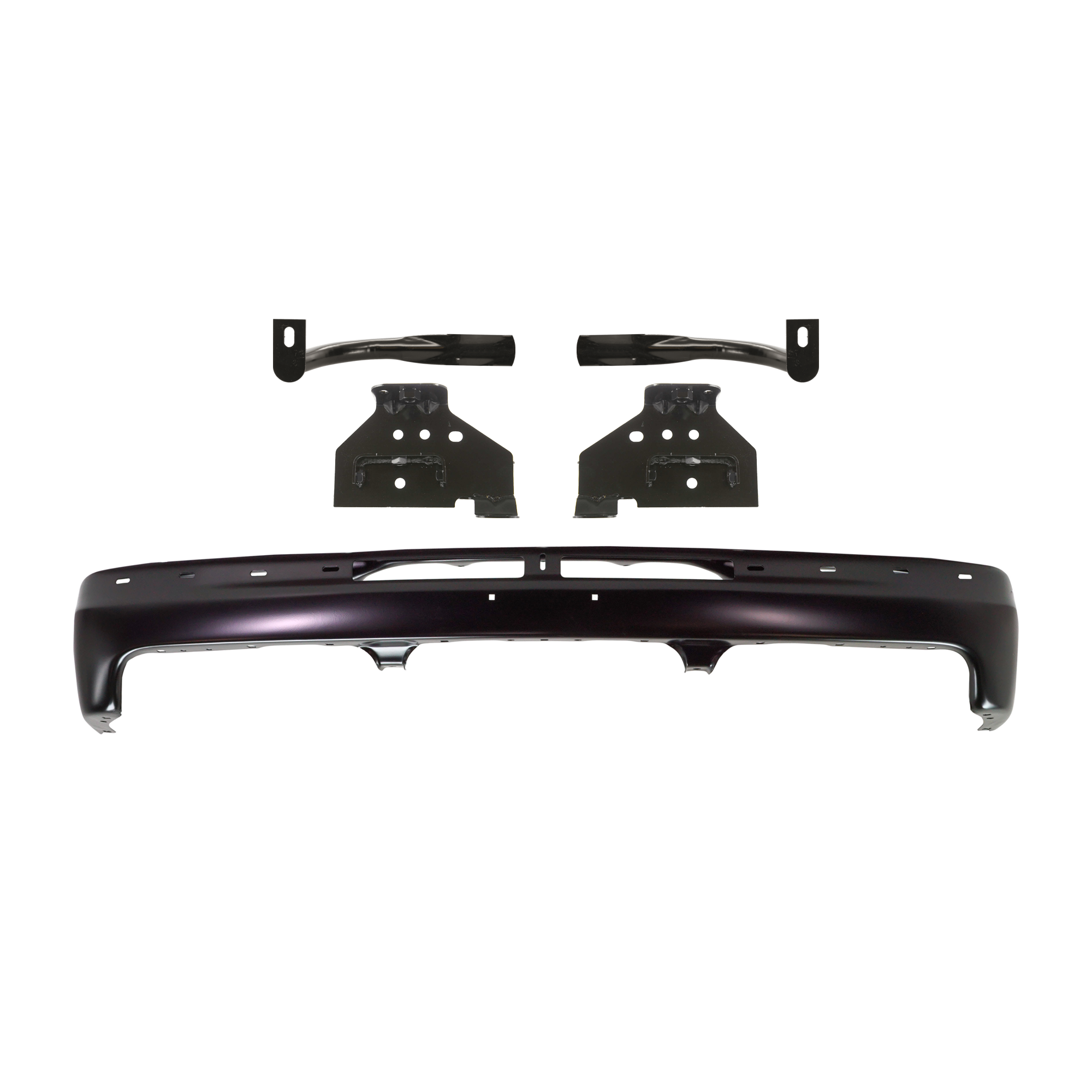 AM SILVERADO 99-02 TAHOE 00-06 FRONT BUMPER 5 pc kit w Bumper Bracket Primed w o Mounting Brackets SKU KIT 071924-54 Partslink GM1002375 GM1067131 GM1066131 GM1067129 GM1066129 OEM 12335826 PFM 12474013-12474012