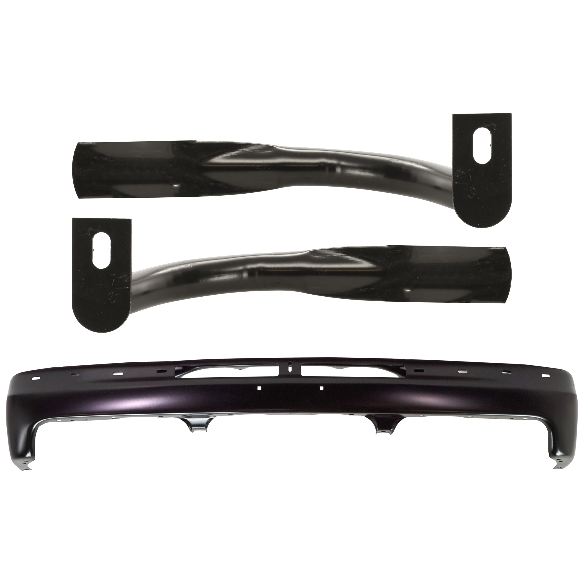 AM SILVERADO 99-02 TAHOE 00-06 FRONT BUMPER 3 pc kit w Bumper Bracket Primed w o Mounting Brackets SKU KIT 071924-55 Partslink GM1002375 GM1067129 GM1066129 OEM 12335826 PFM 15705658-15705657