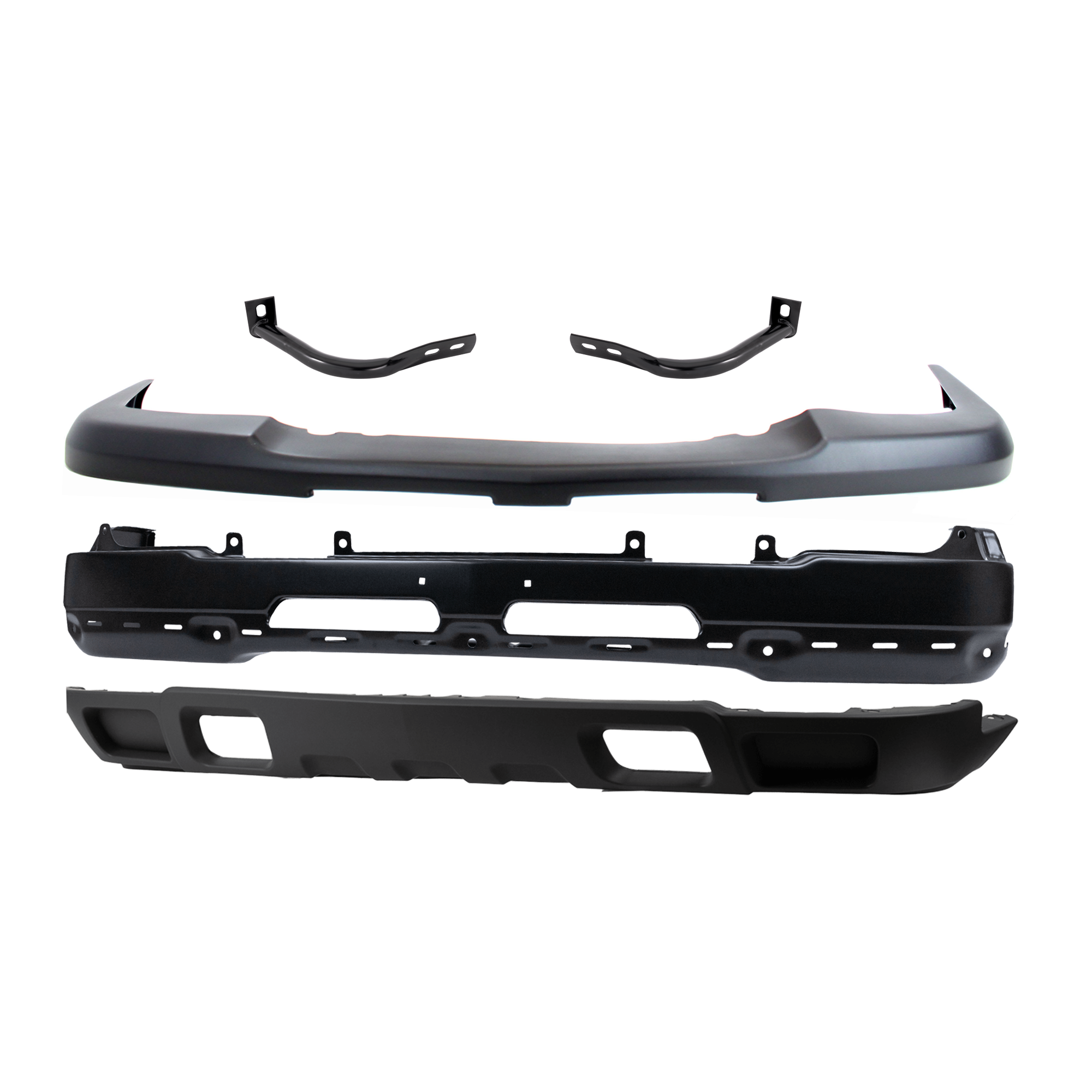 AM SILVERADO 03-06 FRONT BUMPER 5 pc kit Face Bar Paint to Match Base LS LT Hybrid Models Includes 2007 Classic w o Bracket and Cap SKU KIT 071924-62 Partslink GM1002417 GM1067159 GM1066159 GM1051110 GM1092205 GM1092174 OEM 89025748-15184117-15184116-151