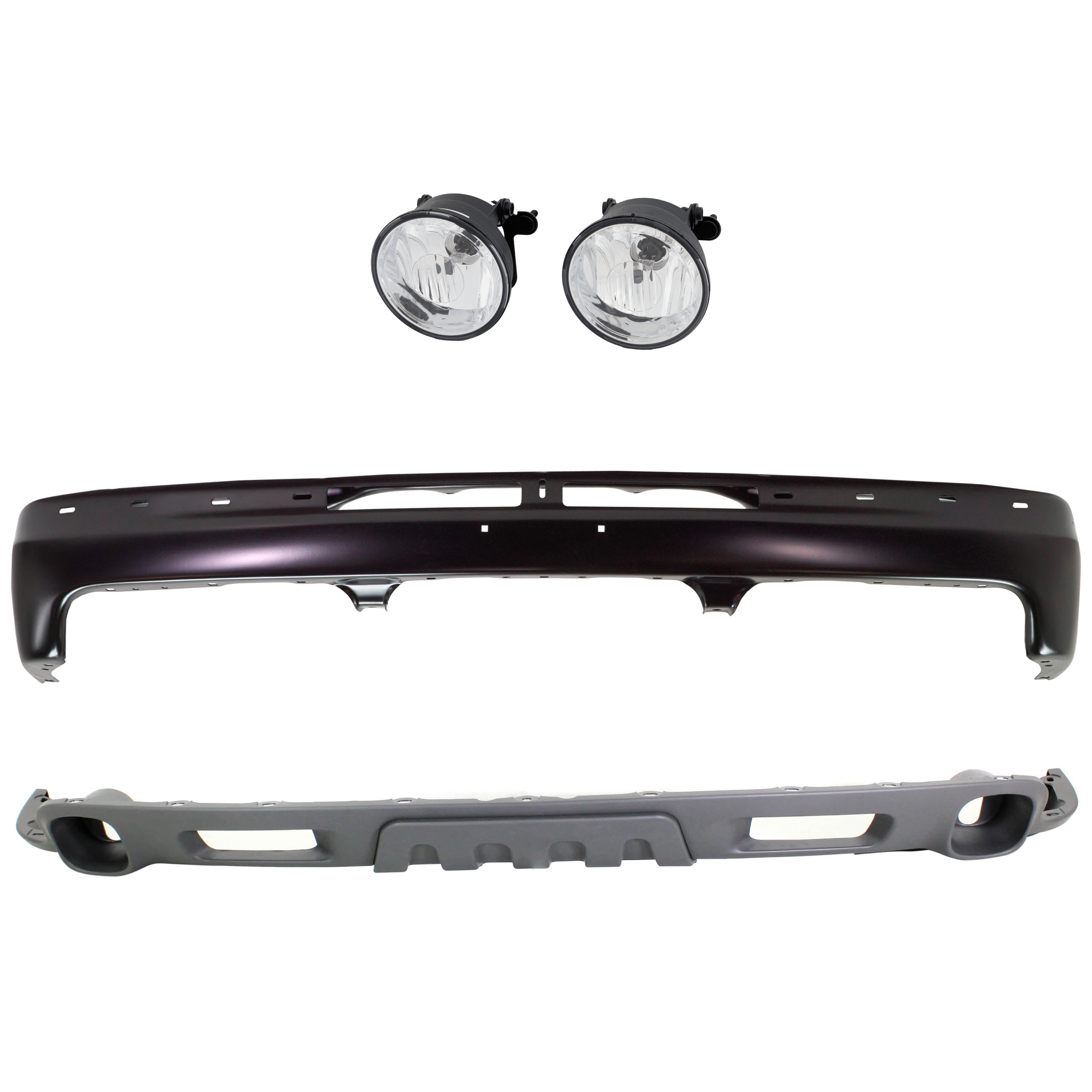 AM SILVERADO 99-02 TAHOE 00-06 FRONT BUMPER 3 pc kit w Fog Light and Valance Primed w o Mounting Brackets SKU KIT 071924-67 Partslink GM1002375 GM2592121 GM1092209 OEM 12335826 PFM 16530218-15766483