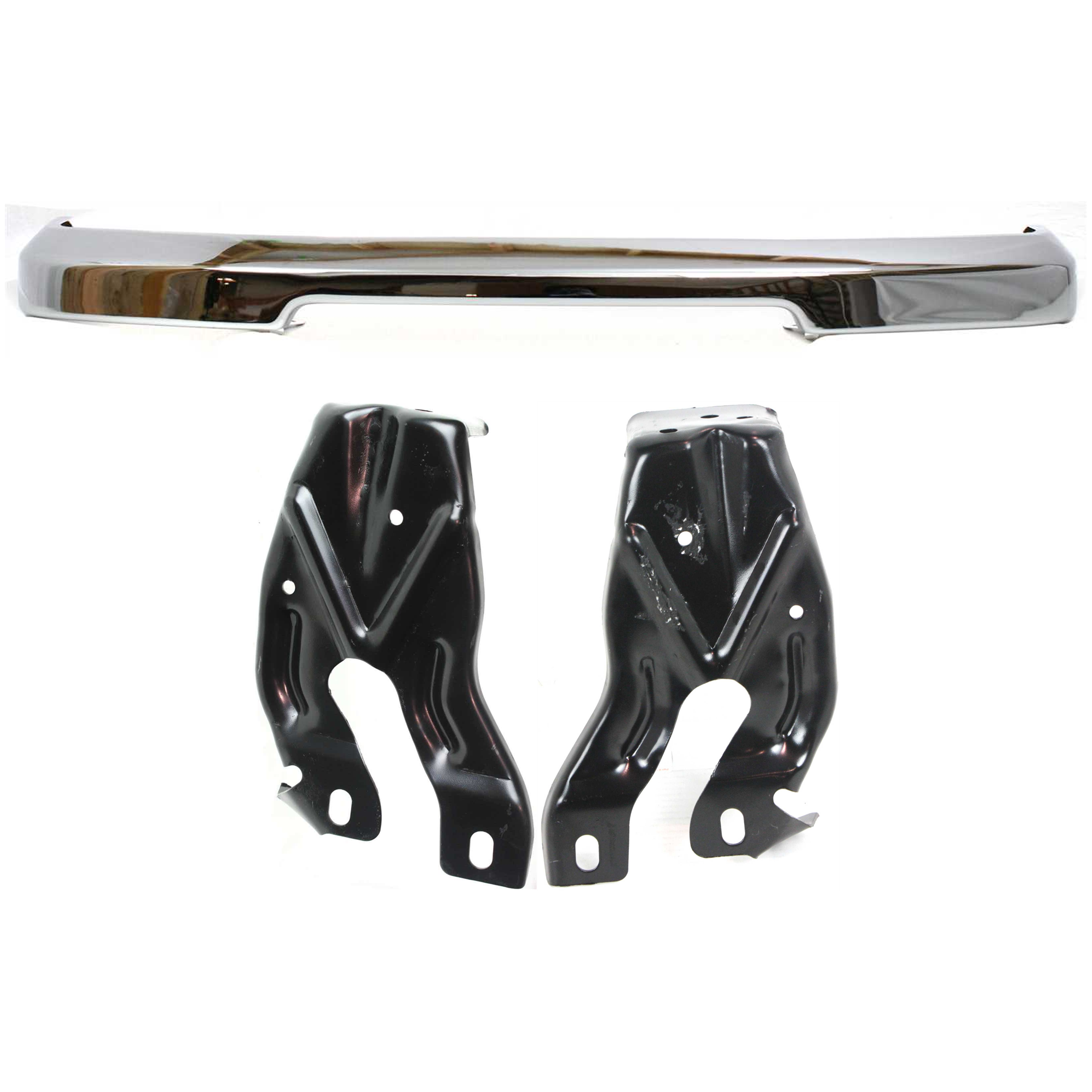 AM FRONTIER 98-00 XTERRA 00-01 FRONT BUMPER 3 pc kit w Bumper Bracket Chrome SKU KIT 071924-75 Partslink NI1002132 NI1067115 NI1066115 OEM 620149Z220 F20147Z020 PFM 6221