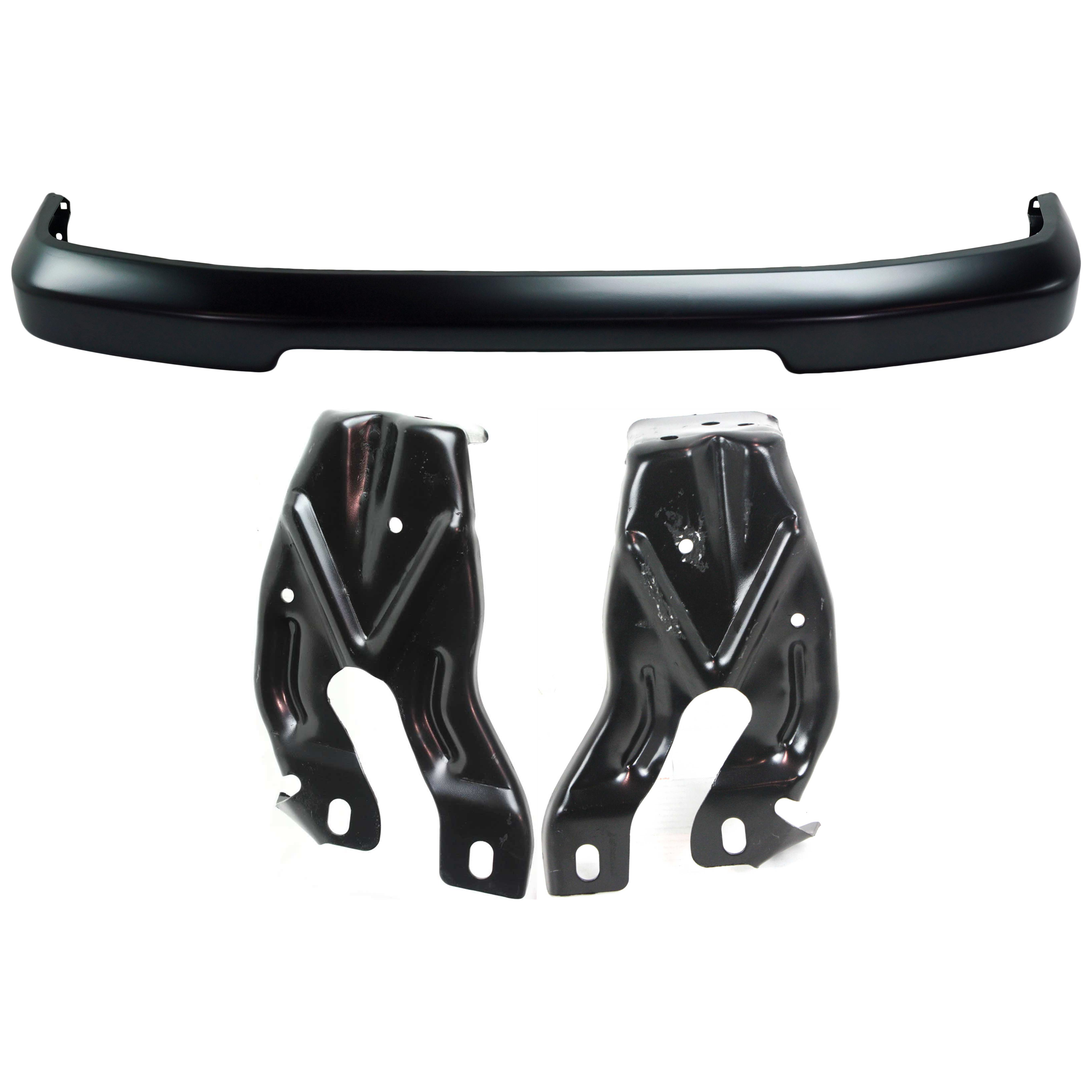 AM FRONTIER 98-00 XTERRA 00-01 FRONT BUMPER 3 pc kit w Bumper Bracket Center Black SKU KIT 071924-78 Partslink NI1002133 NI1067115 NI1066115 OEM F20147Z020-620149Z020-622143S5