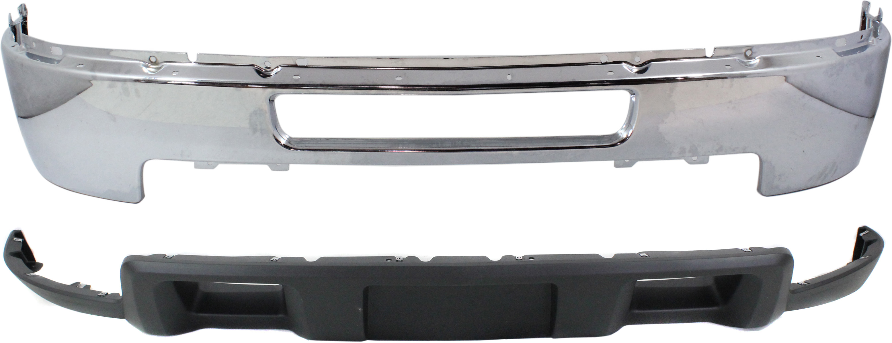 AM SILVERADO 2500 HD SILVERADO 3500 HD 11-14 FRONT BUMPER 2 pc Kit with Lower Air Deflector SKU KIT 072017-16 Partslink GM1002838 GM1092213 OEM 25832522-19370763