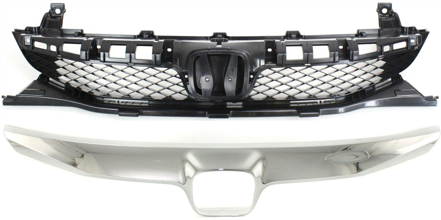 AM CIVIC 09-11 GRILLE 2 pc Kit 4 Door Sedan with Grille Trim SKU KIT 072017-21 Partslink HO1200198 HO1210127 OEM 71121SNAA50-71122SNAA50