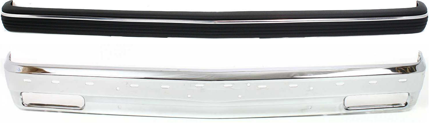 AM S10 PICKUP 91-93 S10 BLAZER 91-92 FRONT BUMPER Chrome 2 pc kit with Bumper Trim SKU KIT 072017-27 Partslink GM1002173 GM1057132 OEM 15990617-15629964