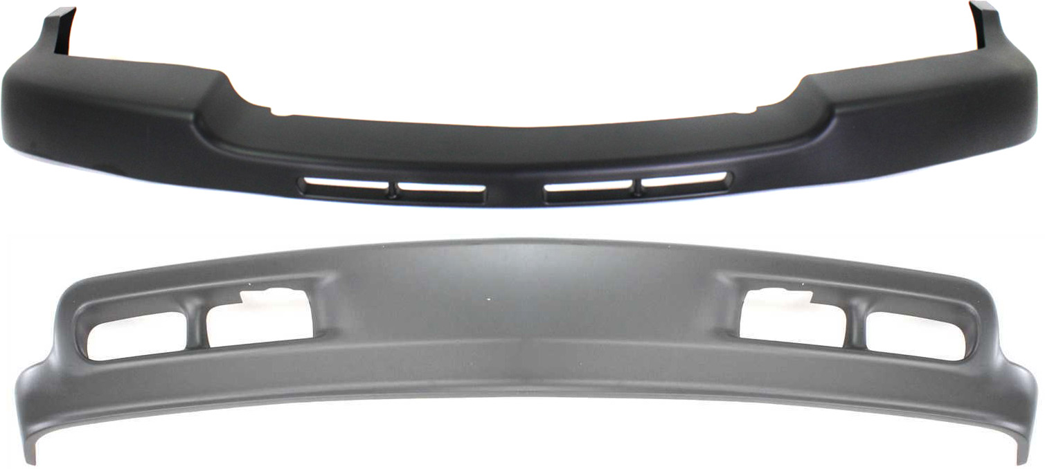 AM SILVERADO 2500 HD SILVERADO 3500-01-02 FRONT BUMPER MOLDING 2 pc kit Face Bar Trim Textured w Valance SKU KIT 072017-32 Partslink GM1051106 GM1092167 OEM 15746399-15005294