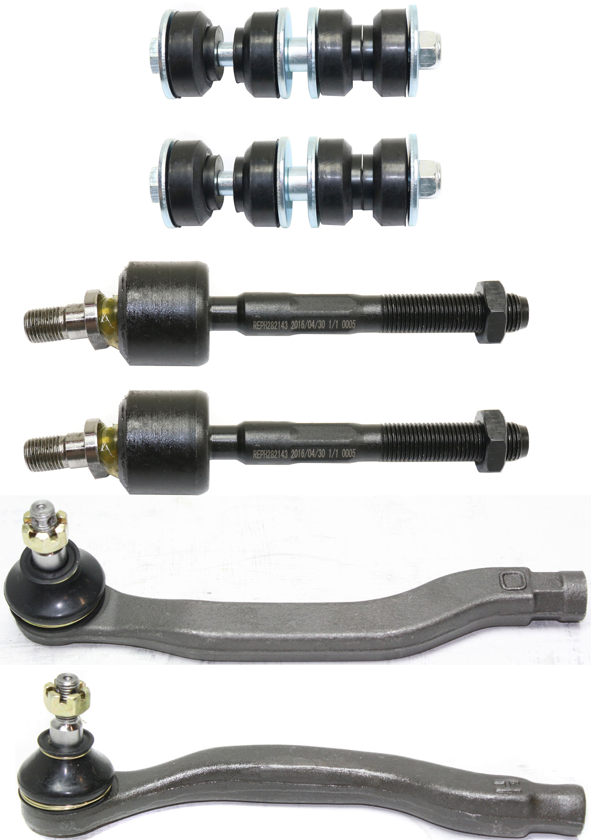 AM ACCORD 94-97 CL 97-99 FRONT SUSPENSION KIT RH AND LH 6 pc kit with Sway Bar Links and Tie Rod Ends SKU KIT 072017-62 OEM 18184-654003-1014734-2651326-5