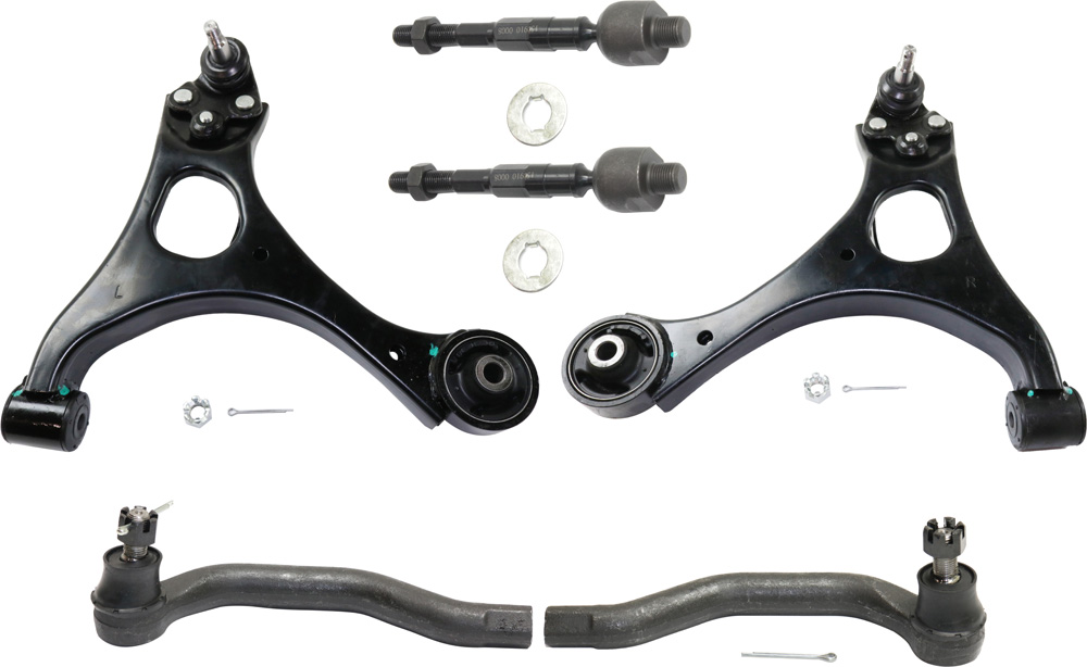 AM CIVIC 06-11 FRONT CONTROL ARM KIT RH AND LH Lower 6 pc Kit with Tie Rod End SKU KIT 072017-64 OEM 51350SNA903-51360SNA903-53540S