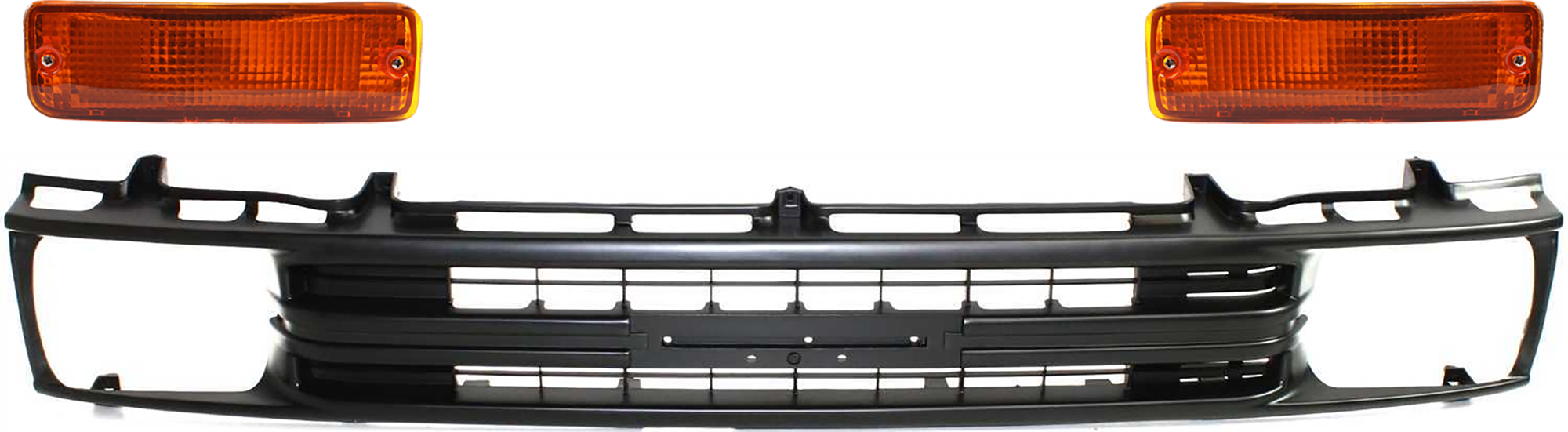 AM TOYOTA PICKUP 89-91 GRILLE 3 pc Kit Painted Black Shell and Insert with Turn Signal Light SKU KIT 072024-02 Partslink TO1200134 TO2521107 TO2520105 OEM 5311189131-8151089134-81520891