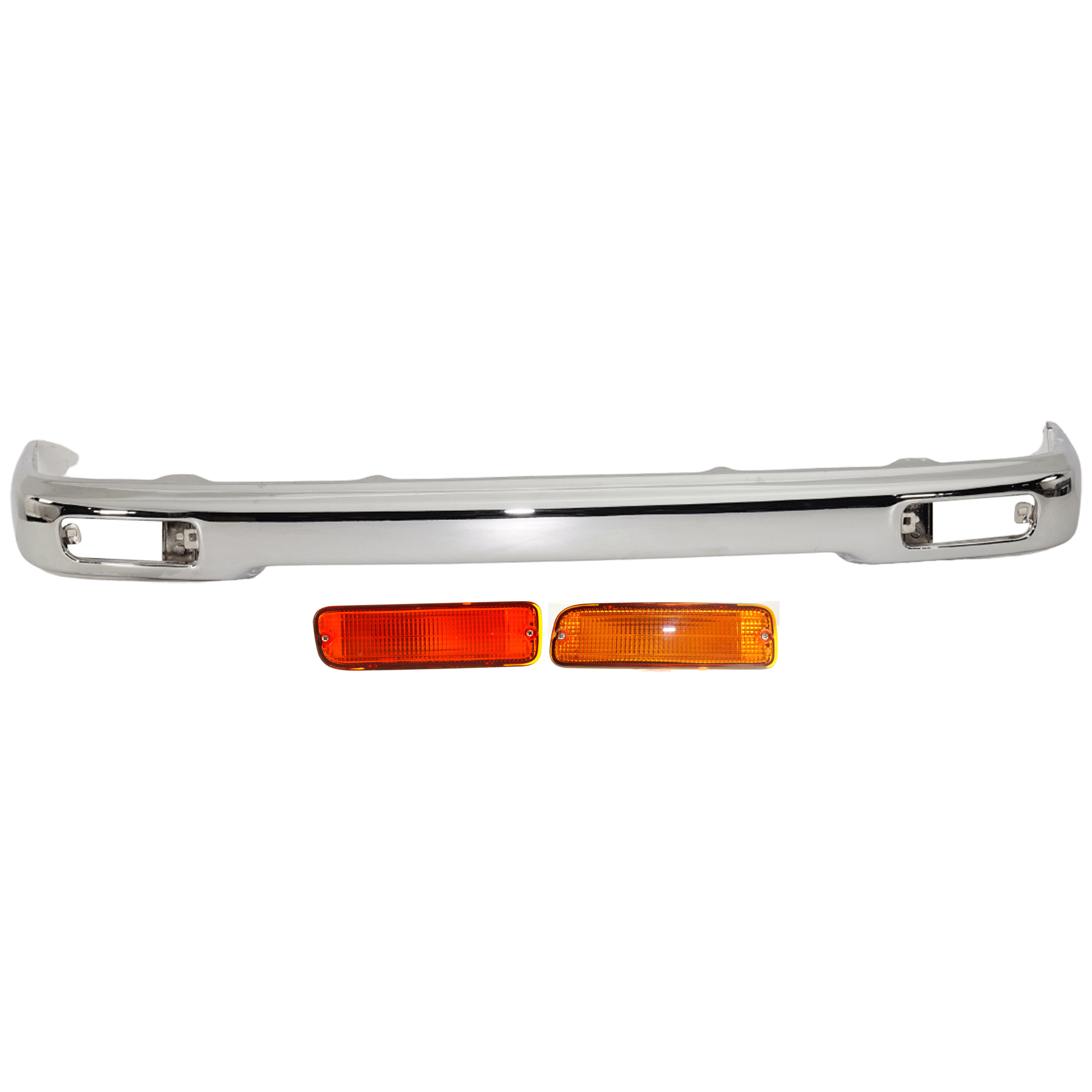 AM TACOMA 95-97 FRONT BUMPER 3 pc kit Chrome with Turn Signal Light SKU KIT 072024-09 Partslink TO1002154 TO2530119 TO2531119 OEM 5210104060-8152035100-81510351