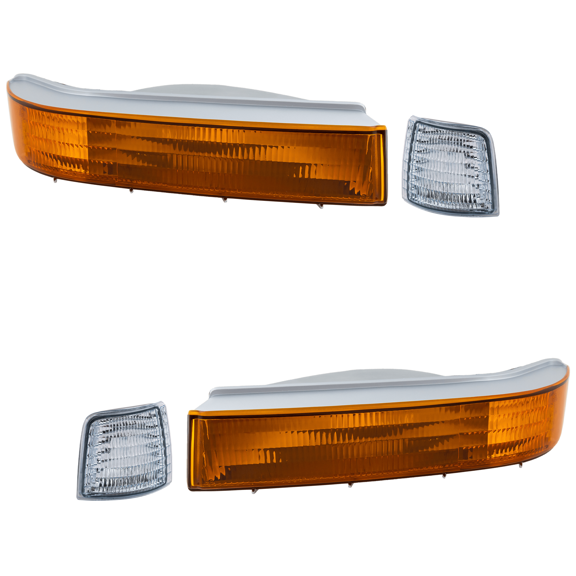 AM F SERIES 92-97 FRONT TURN SIGNAL LAMP RH AND LH 4 pc kit Lens and Housing Below Headlamp with Corner Light SKU KIT 072024-16 Partslink FO2520116 FO2521114 FO2550110 FO2551108 OEM F5TZ13200AB F5TZ13201AB F2TZ15