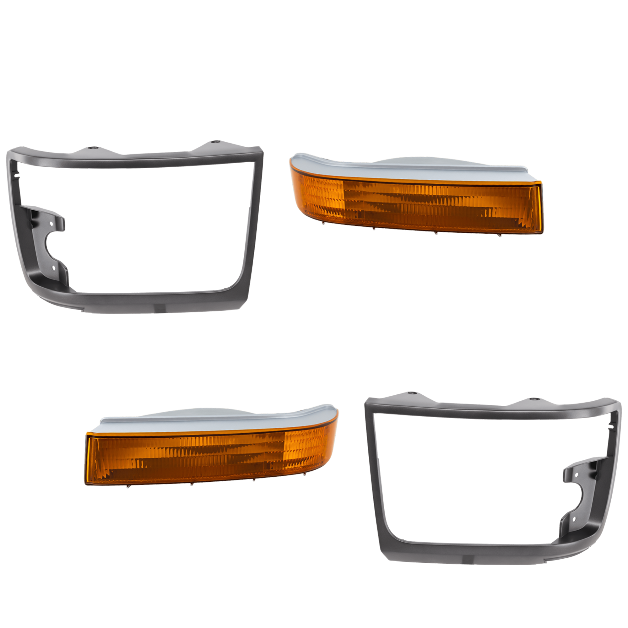 AM F SERIES 92-97 FRONT TURN SIGNAL LAMP RH AND LH 4 pc kit Lens and Housing Below Headlamp with Headlight Door SKU KIT 072024-17 Partslink FO2520116 FO2521114 FO2512129 FO2513130 OEM F5TZ13200AB F5TZ13201AB F2TZ13