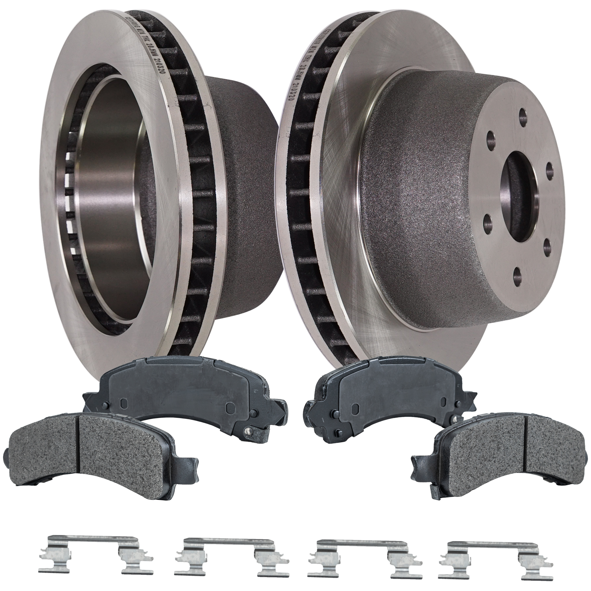 AM AVALANCHE 1500-02-06 EXPRESS 1500-06-14 REAR BRAKE DISC AND PAD KIT 4 pc kit SKU KIT 072121-102 OEM 15065077-25757802-15712802-157