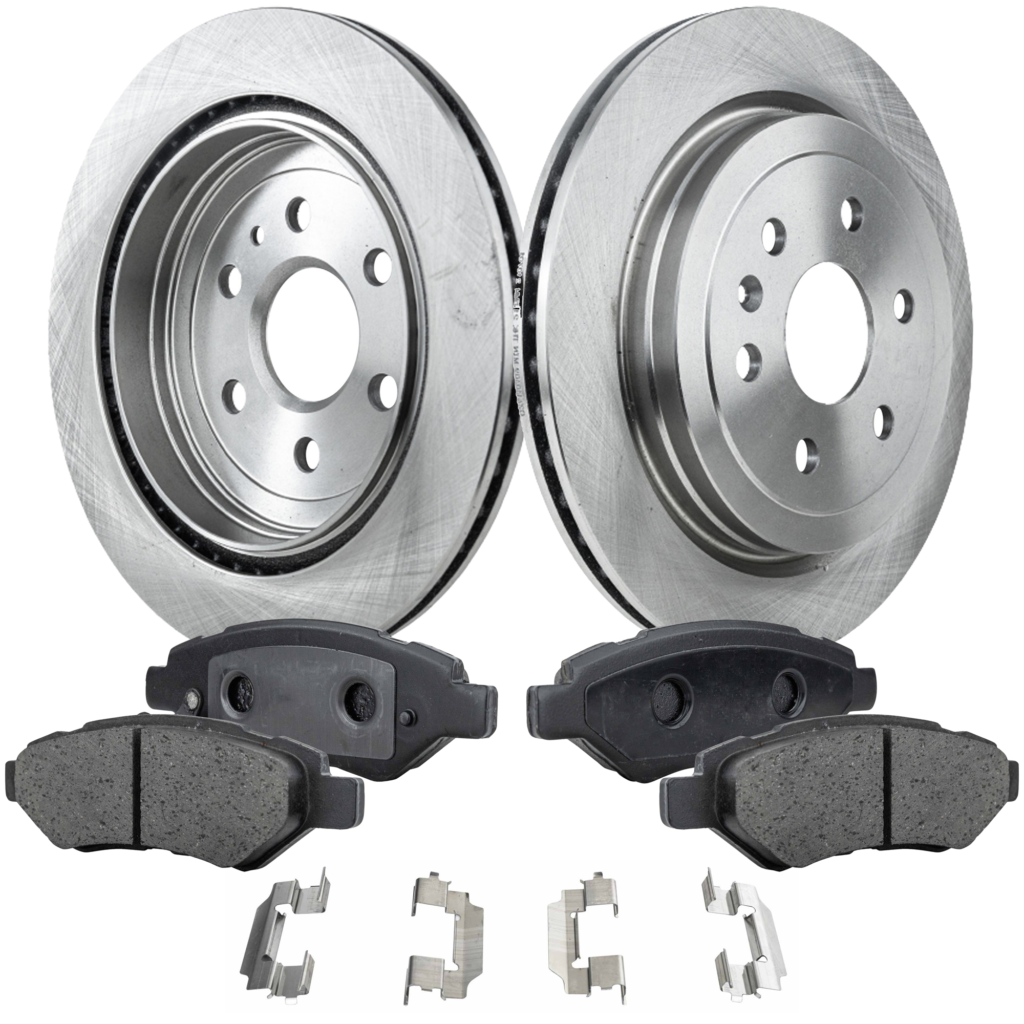 AM SRX 10-16 REAR BRAKE DISC AND PAD KIT 4 pc Kit SKU KIT 072121-104 OEM 13501317-20876917-20916095-209